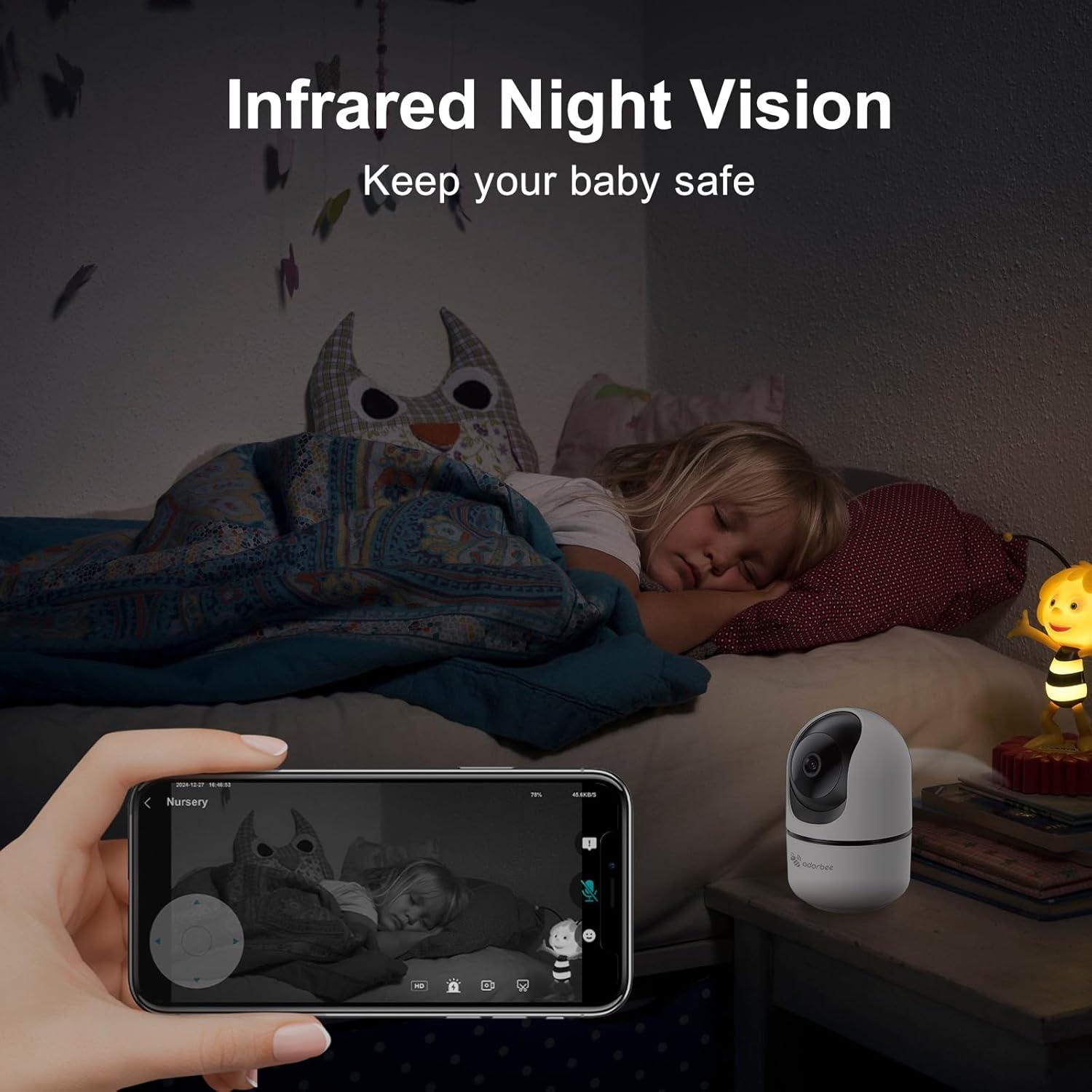 Cámara de Seguridad Interior Adorbee Q1 2K WiFi 360° con Audio