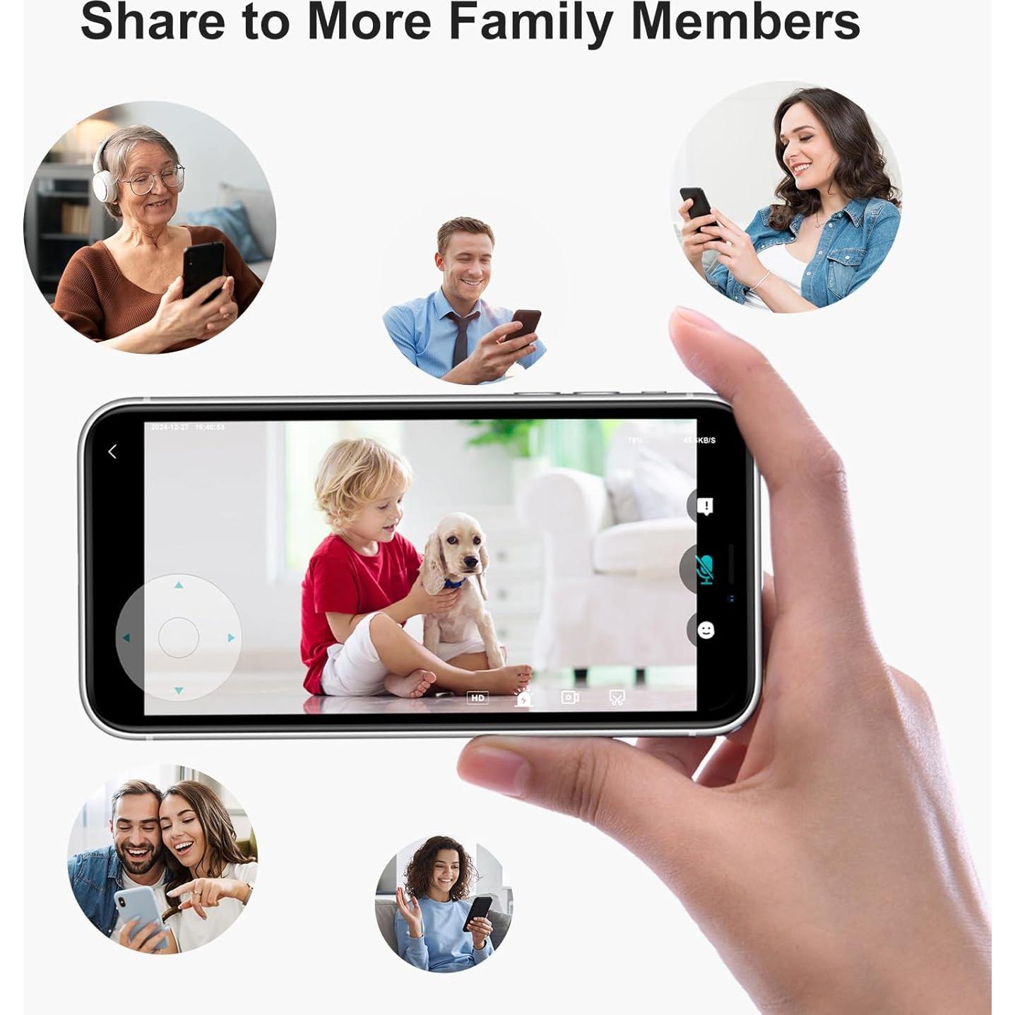 Cámara de Seguridad Interior Adorbee Q1 2K WiFi 360° con Audio