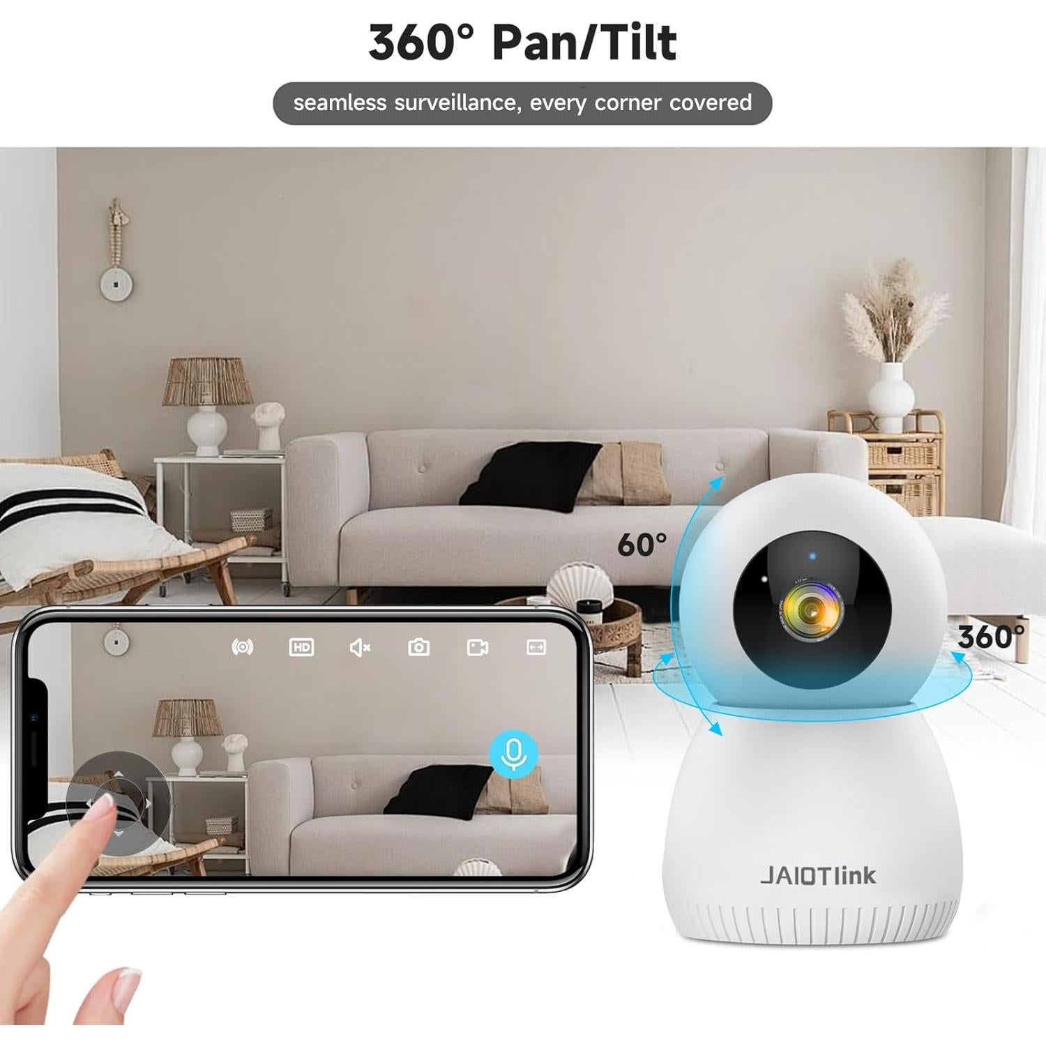 Cámara de Seguridad Interior JAIOT 2K con Visión Nocturna