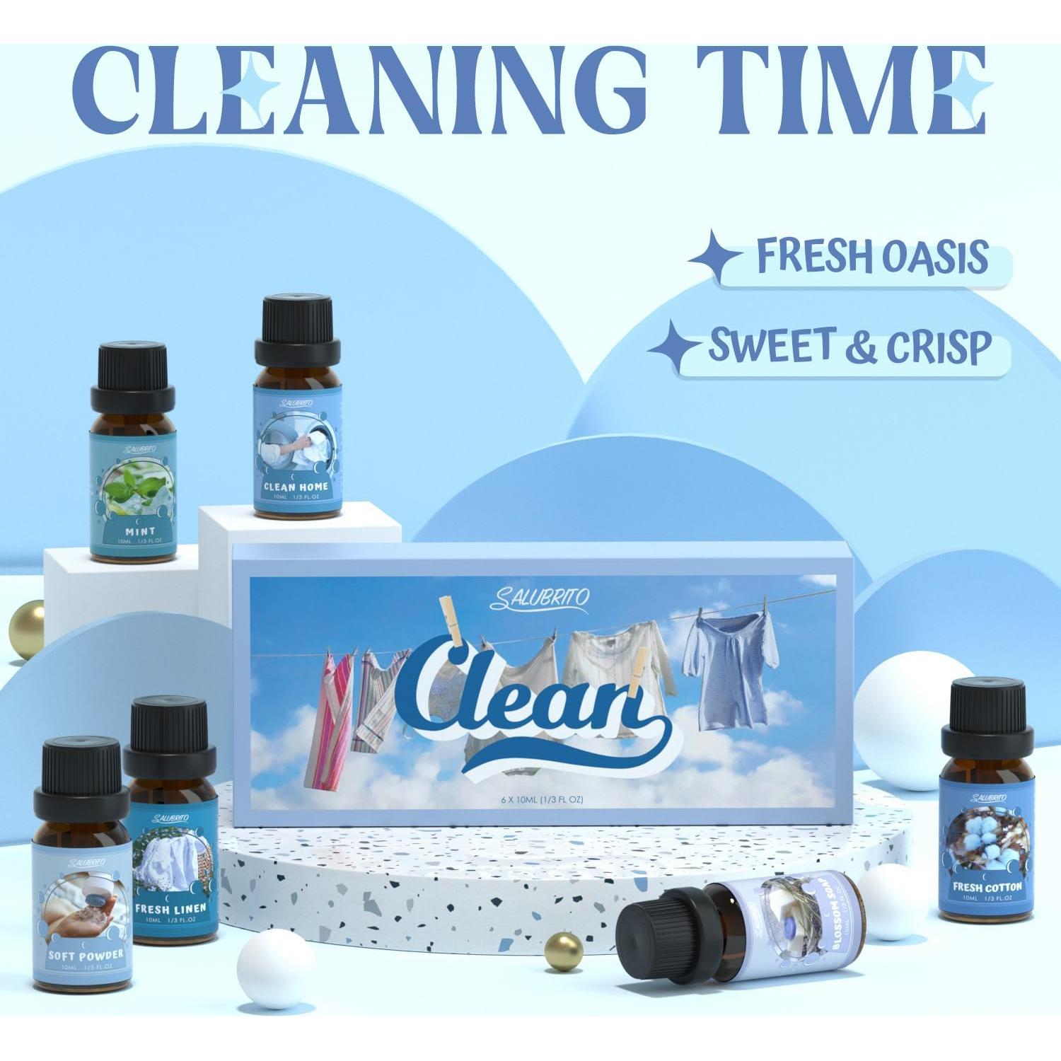 Conjunto de Aceites Esenciales Salubrito 6x10ml Aromas Frescos