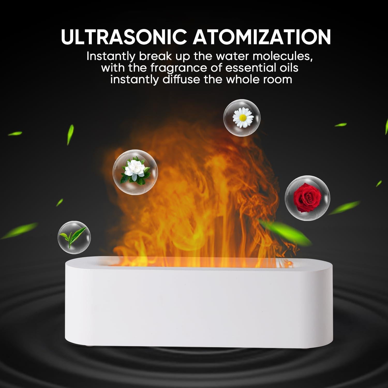 Difusor de Aceite Esencial Yaledi 150ml Chimenea Blanco