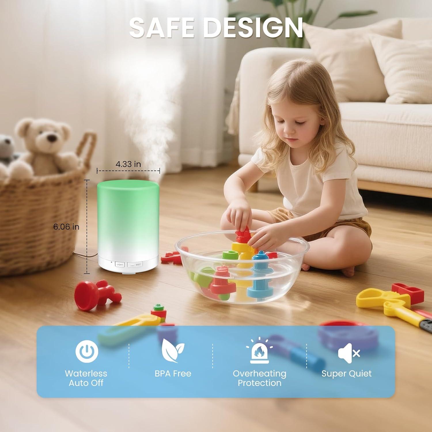 Difusor de Aromaterapia URPOWER 300ml Ultrasonico LED 7 Colores