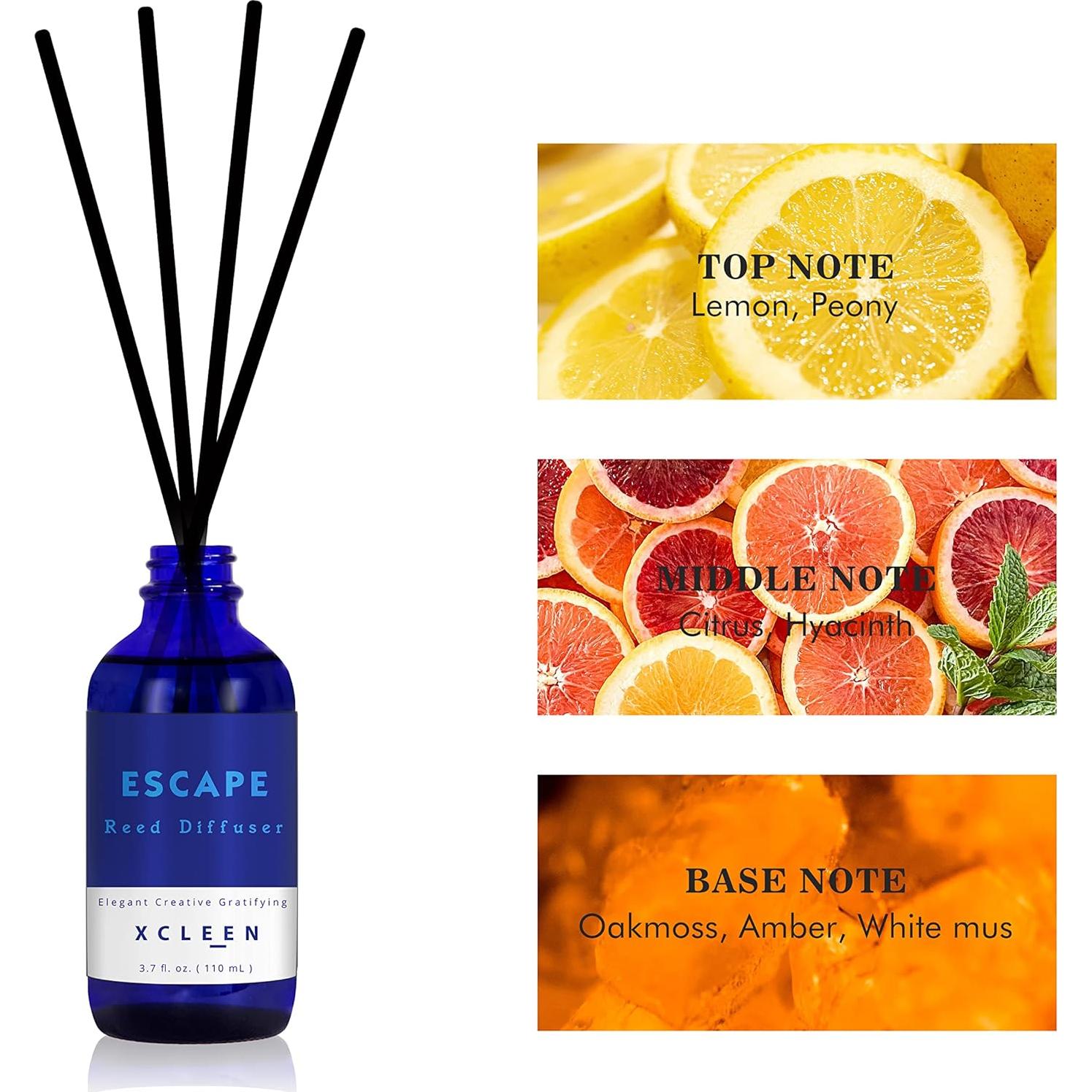 Difusor de Aroma Xcleen 110ml con 6 Varitas - Fragancia Escape