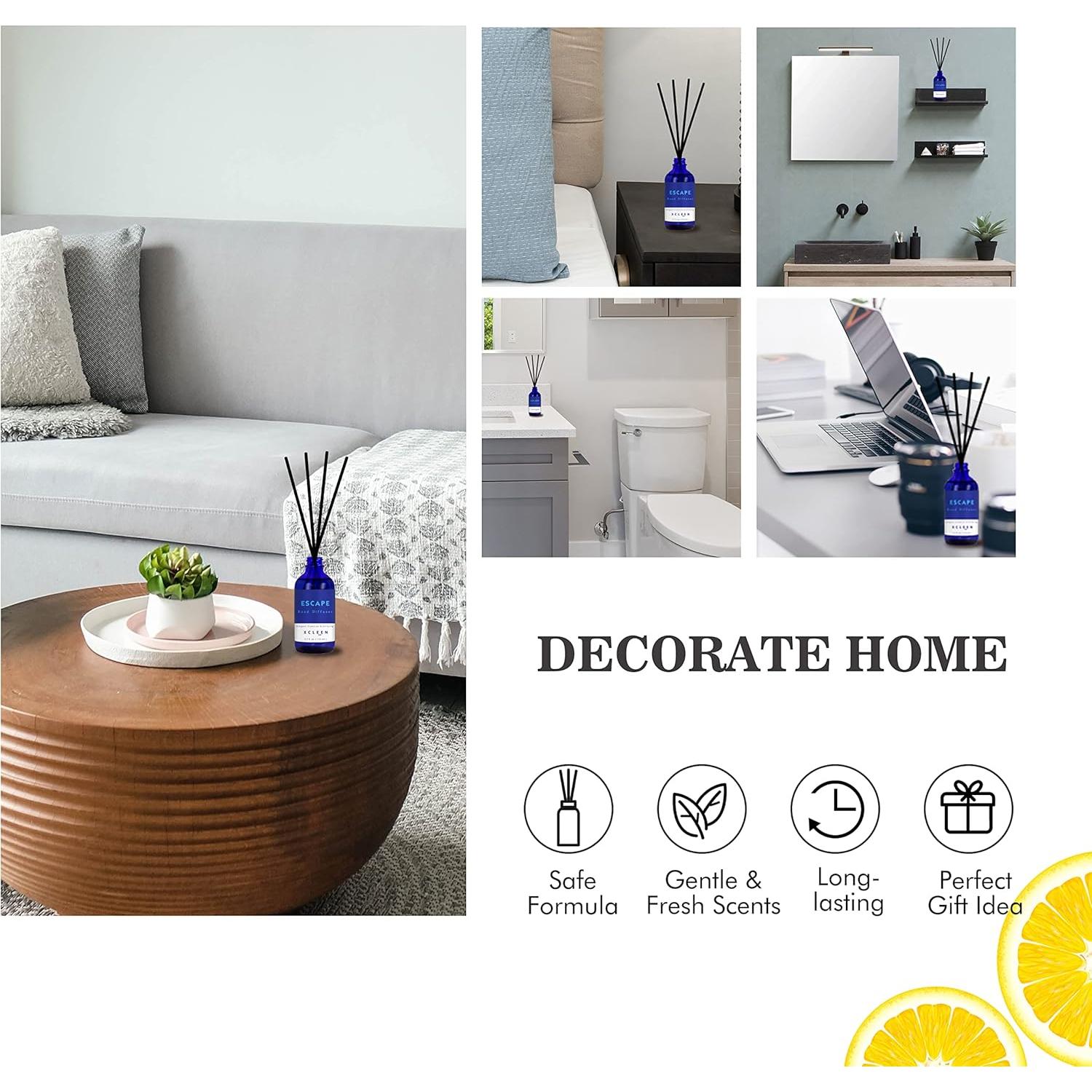 Difusor de Aroma Xcleen 110ml con 6 Varitas - Fragancia Escape