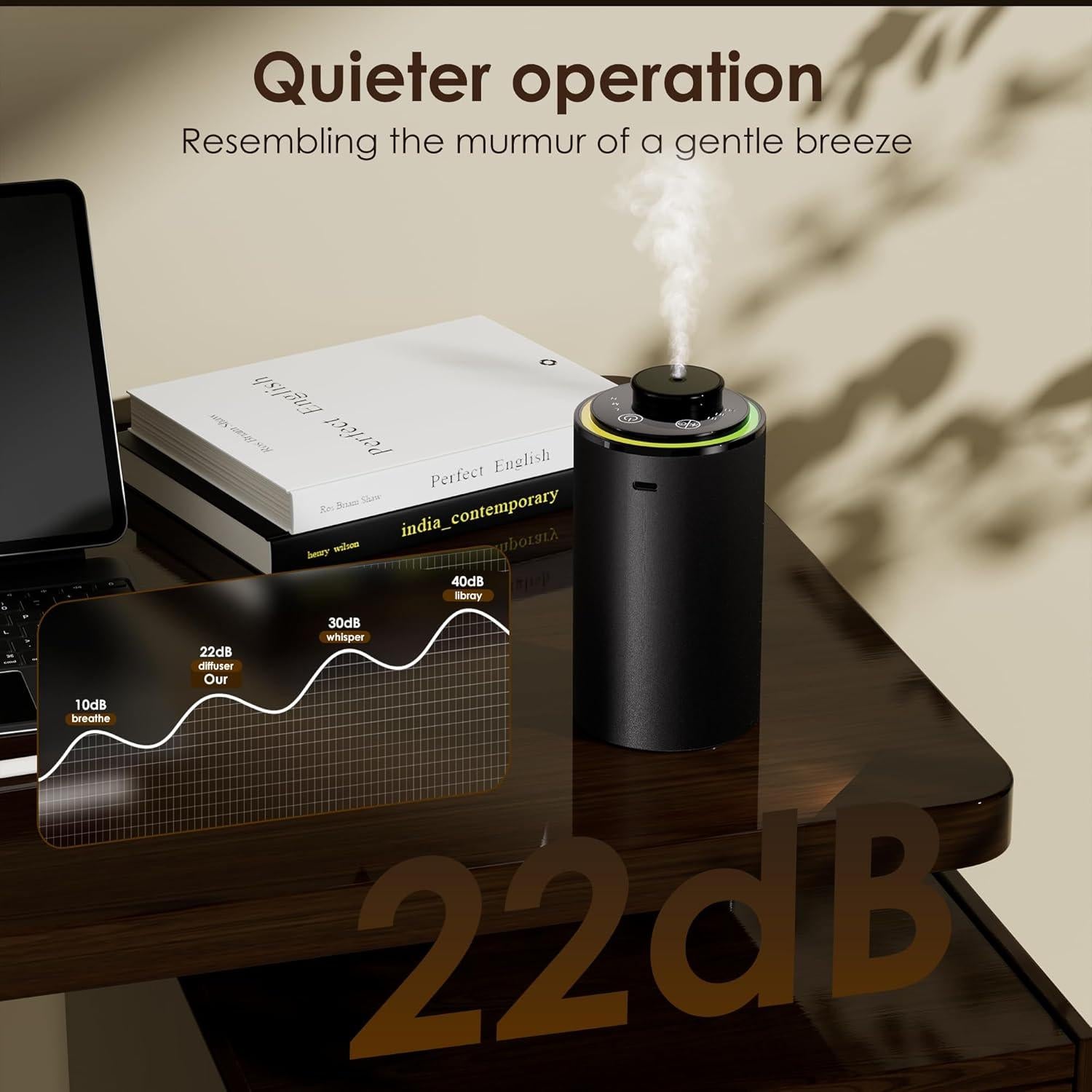 Difusor de Aceite Esencial Sin Agua Ecantl ELT01 Negro