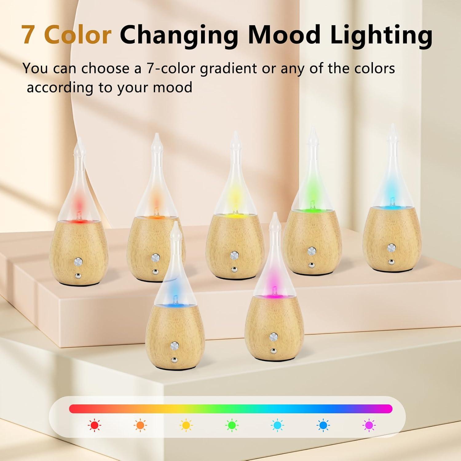 Difusor de Aceite Esencial Lychee de Vidrio y Madera 1.2W