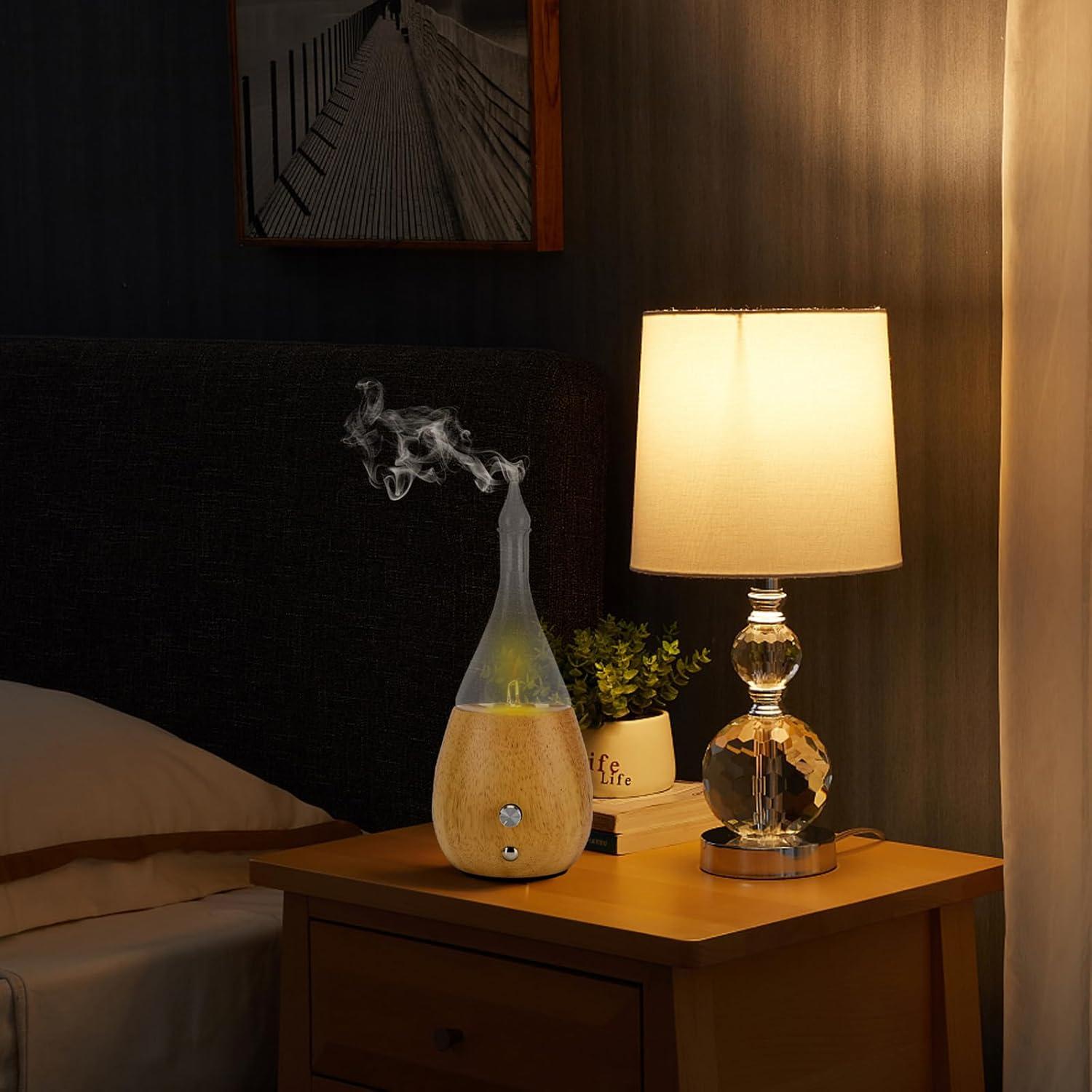 Difusor de Aceite Esencial Lychee de Vidrio y Madera 1.2W