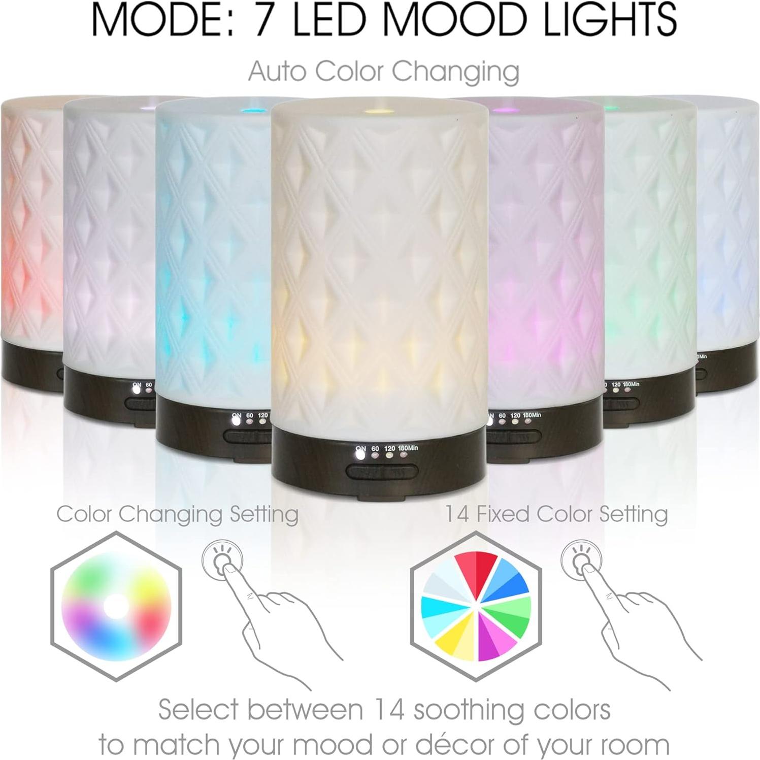 Difusor de Aceite Esencial Earnest Living 100ml Cerámica con Luz