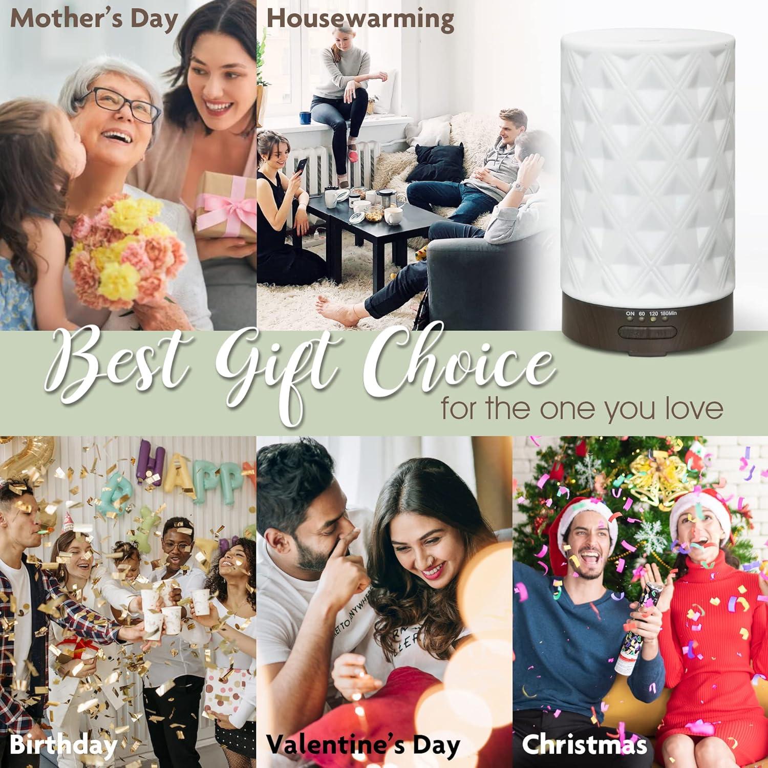 Difusor de Aceite Esencial Earnest Living 100ml Cerámica con Luz