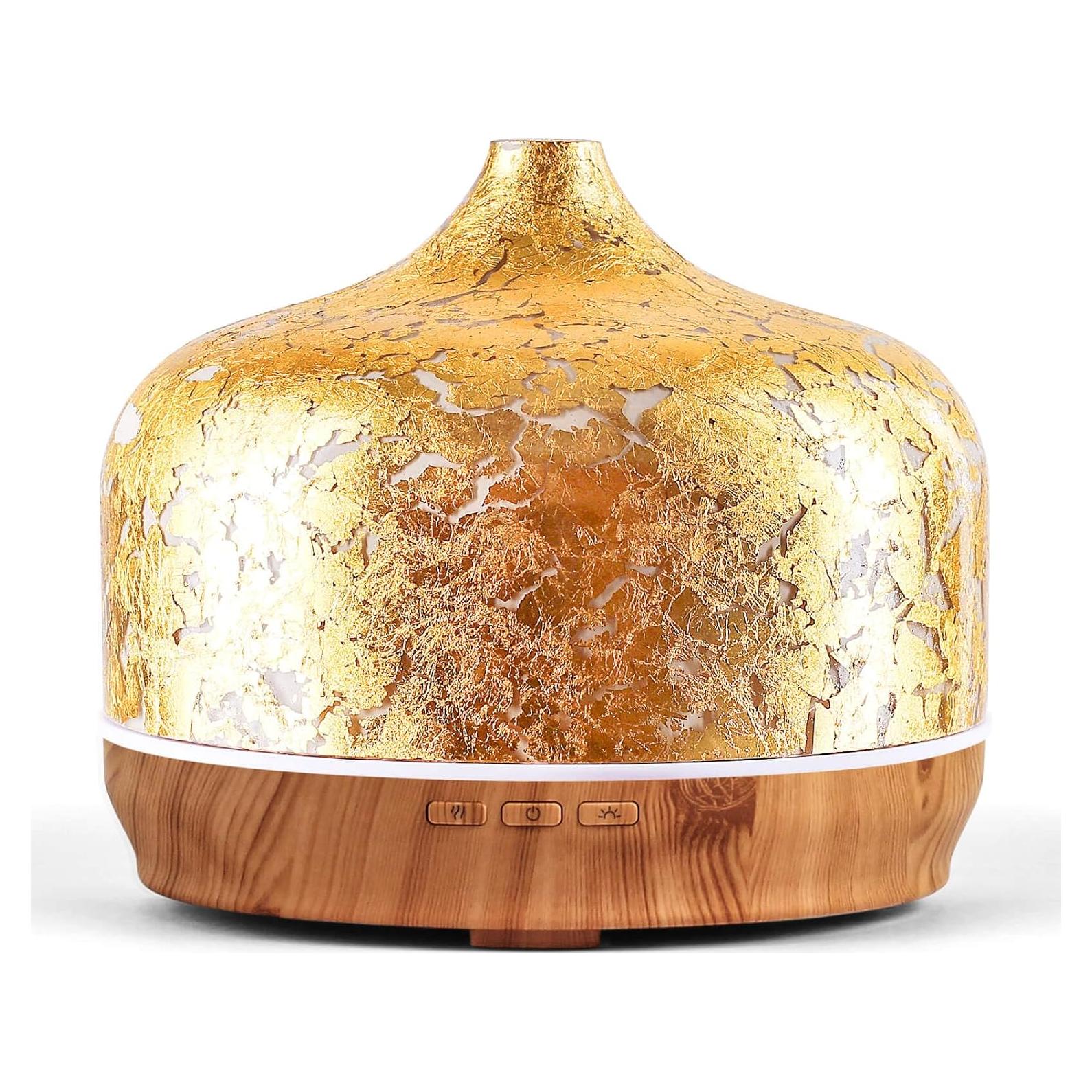 Difusor de Aceite Esencial Porseme 500ml Dorado Ultrasónico