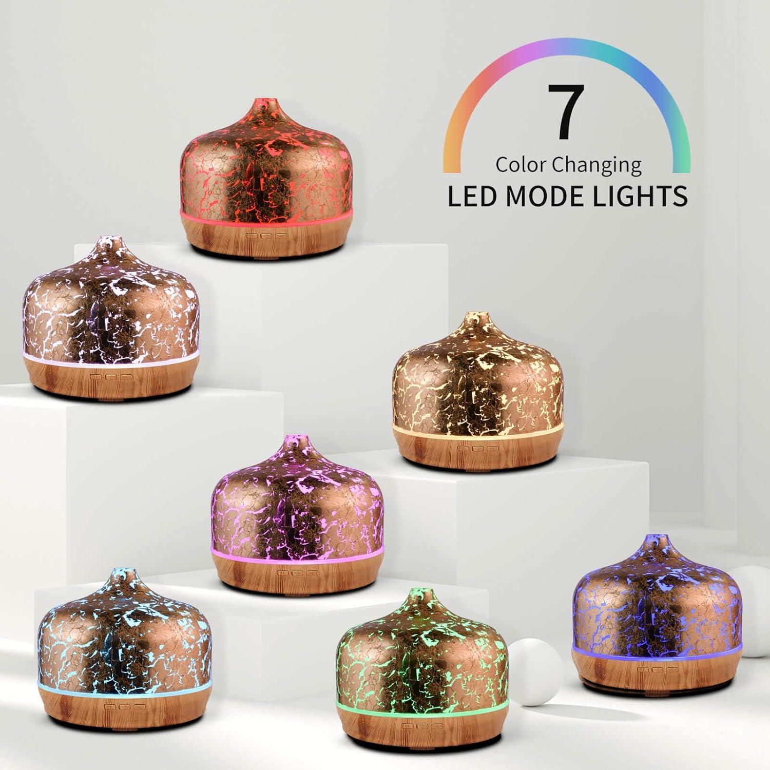 Difusor de Aceite Esencial Porseme 500ml Dorado Ultrasónico