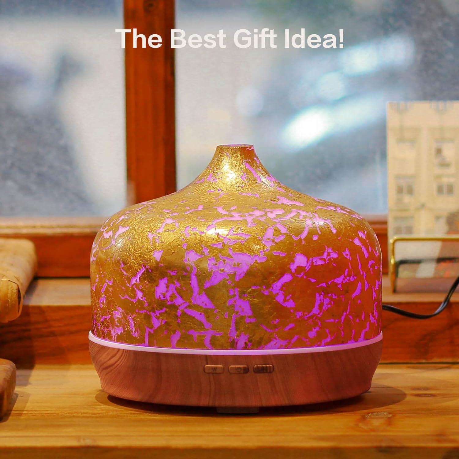 Difusor de Aceite Esencial Porseme 500ml Dorado Ultrasónico