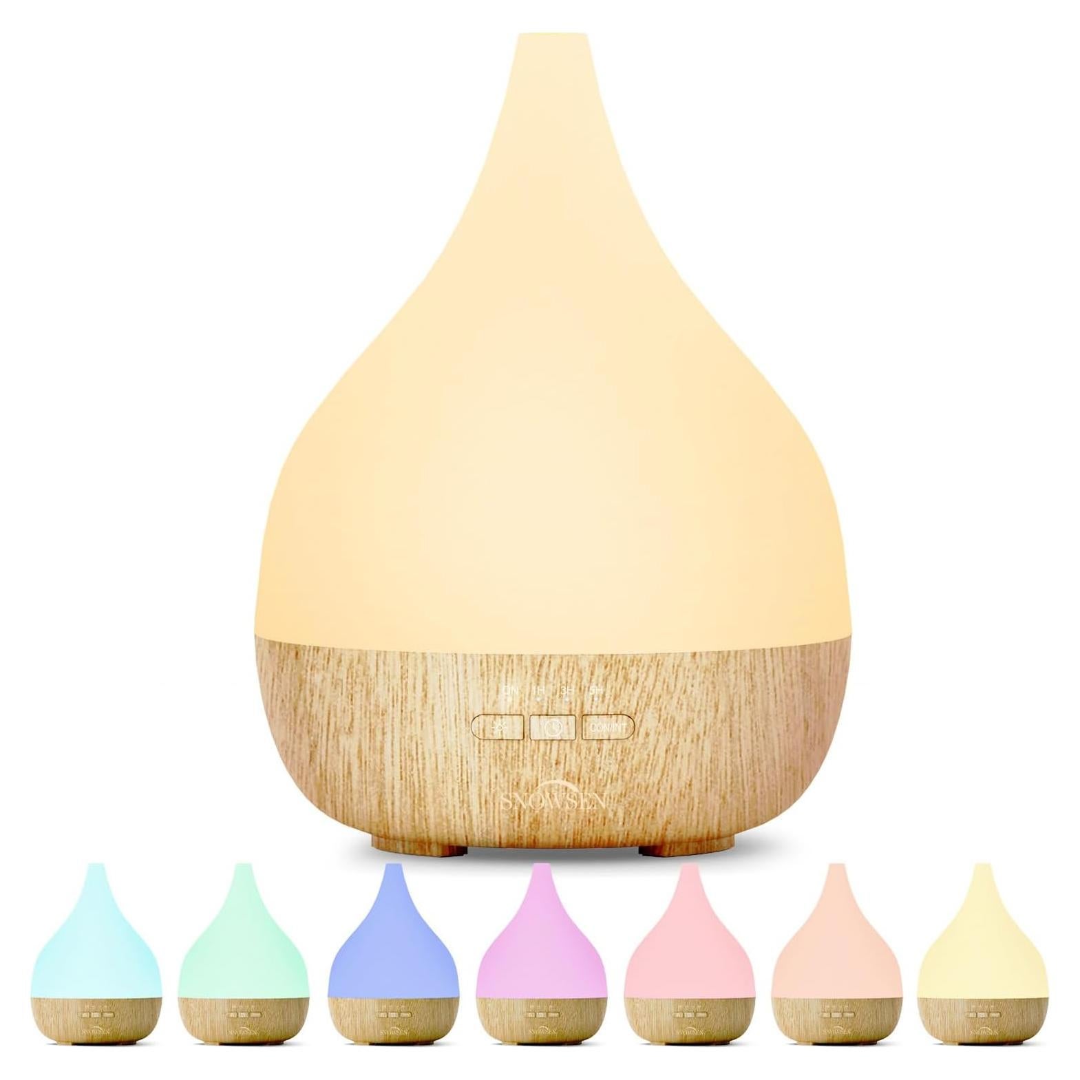 Difusor de Aceite Esencial SNOWSEN 350ml con Luz LED y Temporizador