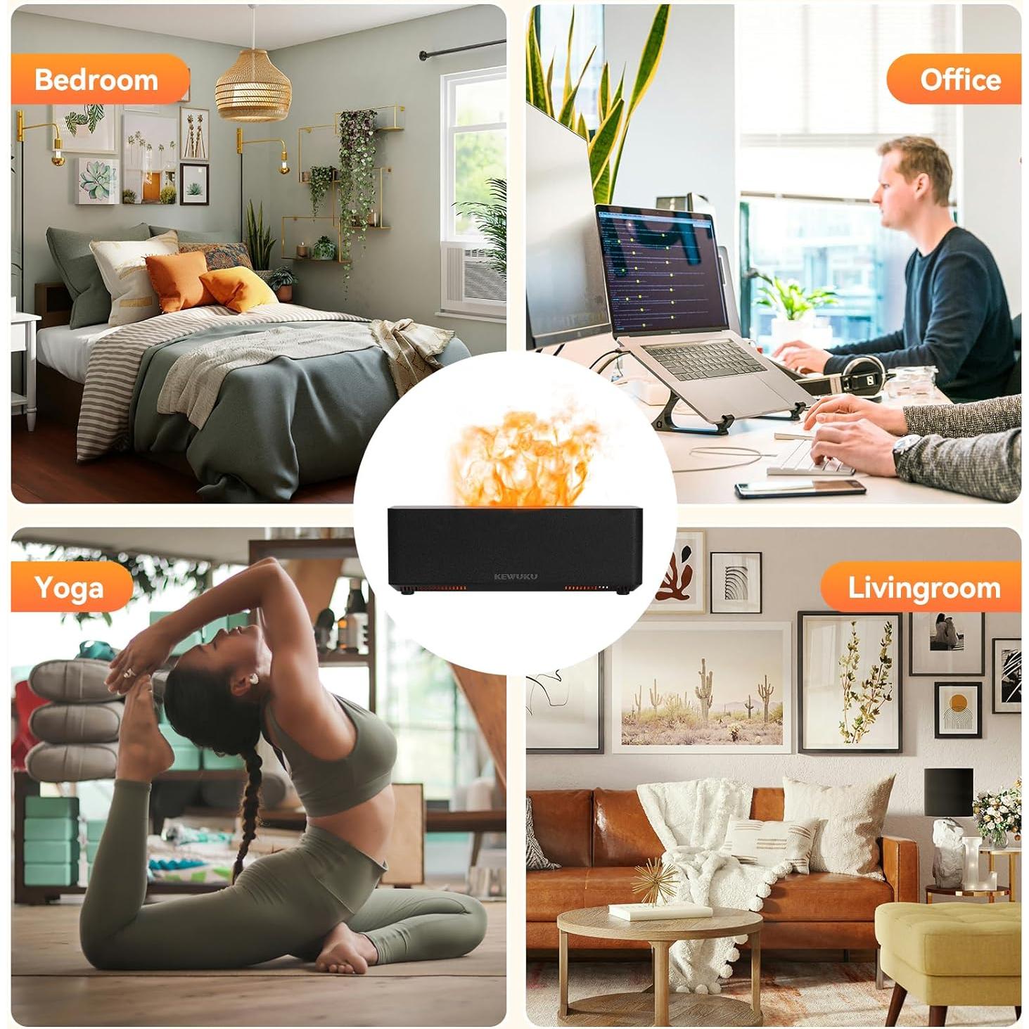 Difusor de Aceite Esencial KEWUKU F2, 280ml, Ultrasonido, Silencioso