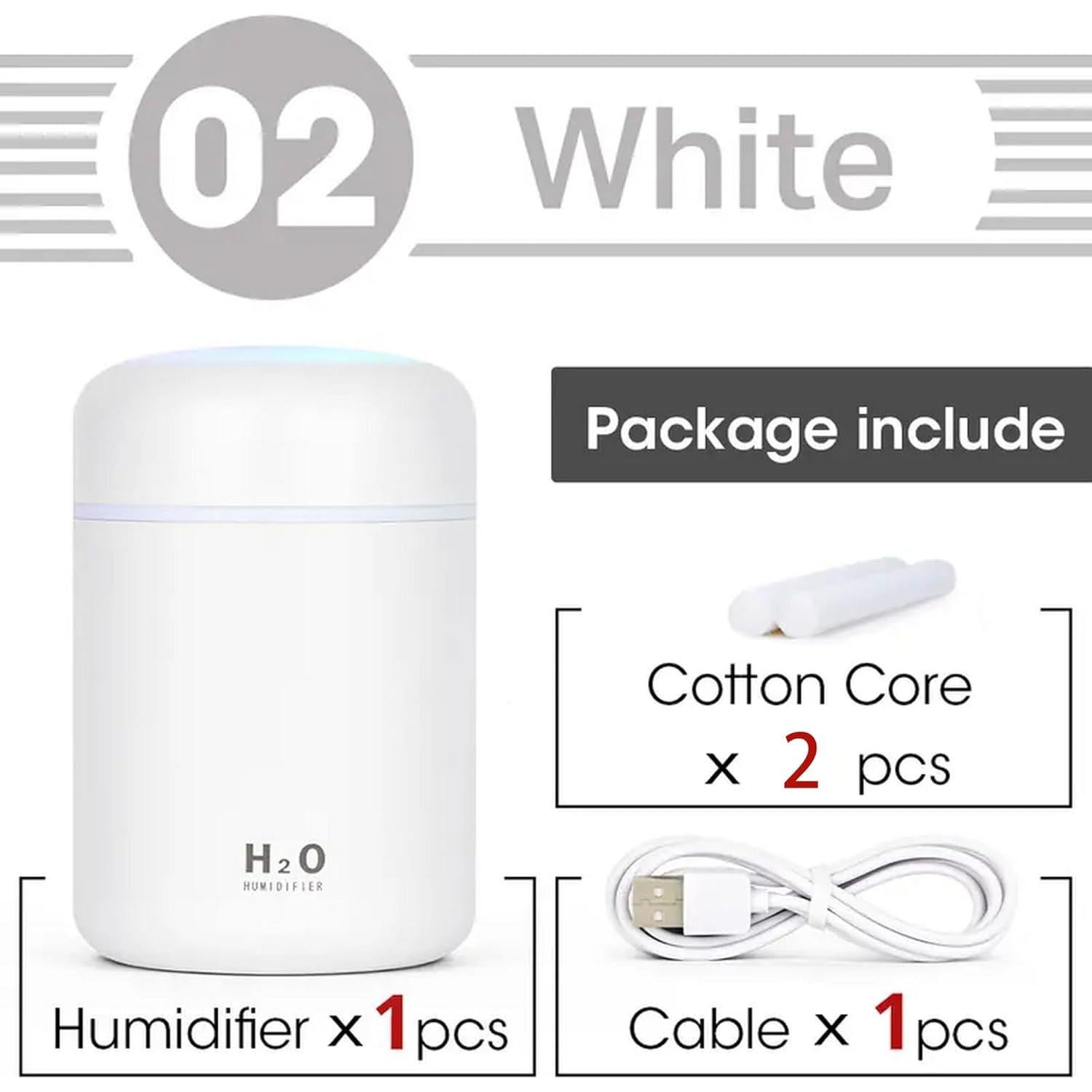 Humidificador Mini Portátil Saunana 300ml USB Blanco Silencioso