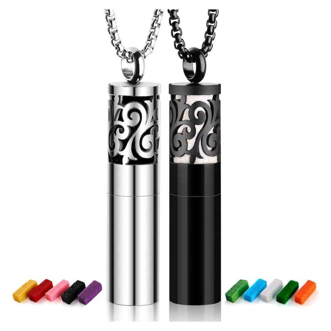 Collares Difusores de Aceite Esencial Maromalife 2PCS Acero Inoxidable