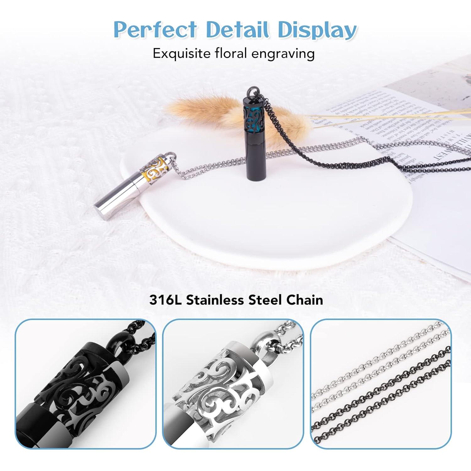 Collares Difusores de Aceite Esencial Maromalife 2PCS Acero Inoxidable