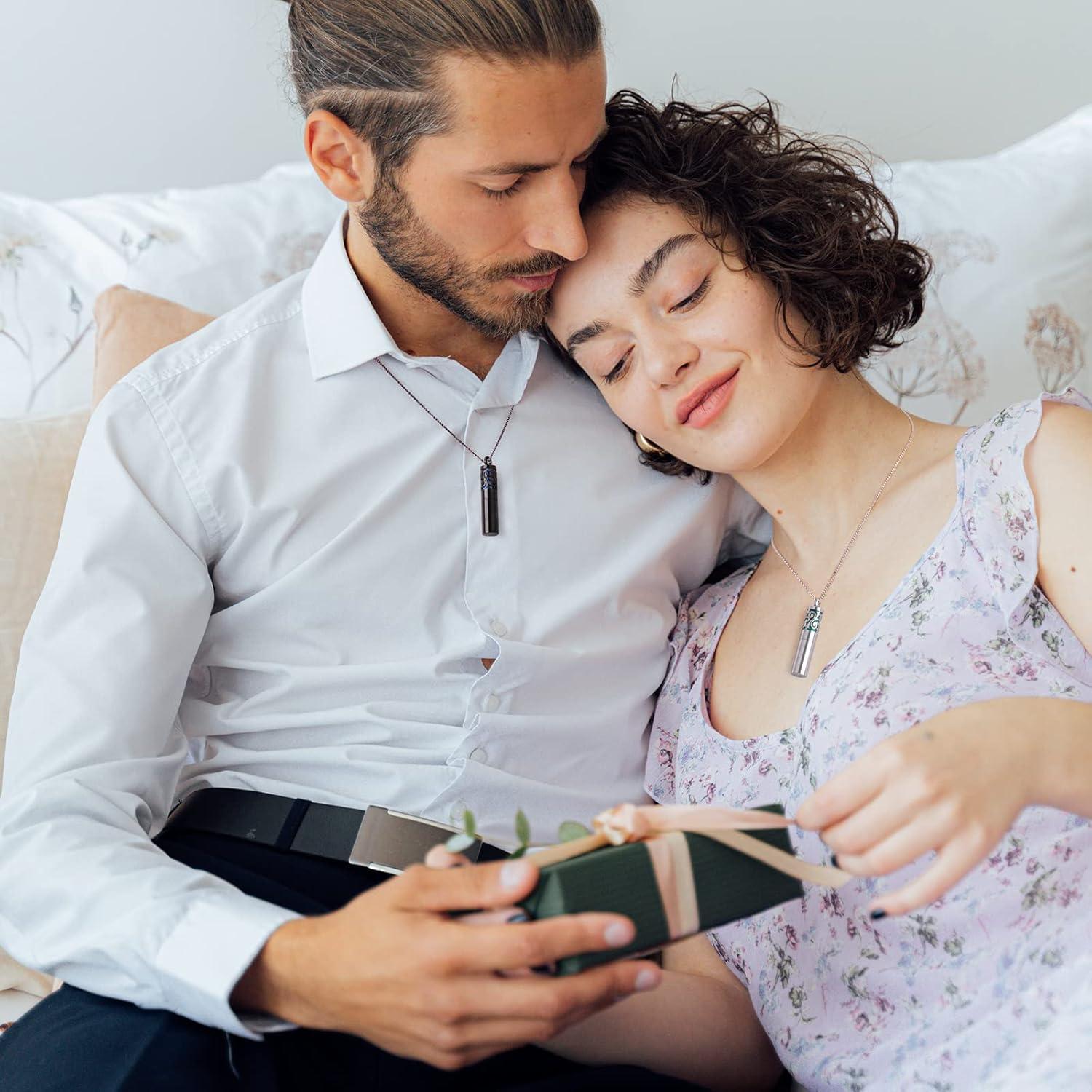 Collares Difusores de Aceite Esencial Maromalife 2PCS Acero Inoxidable