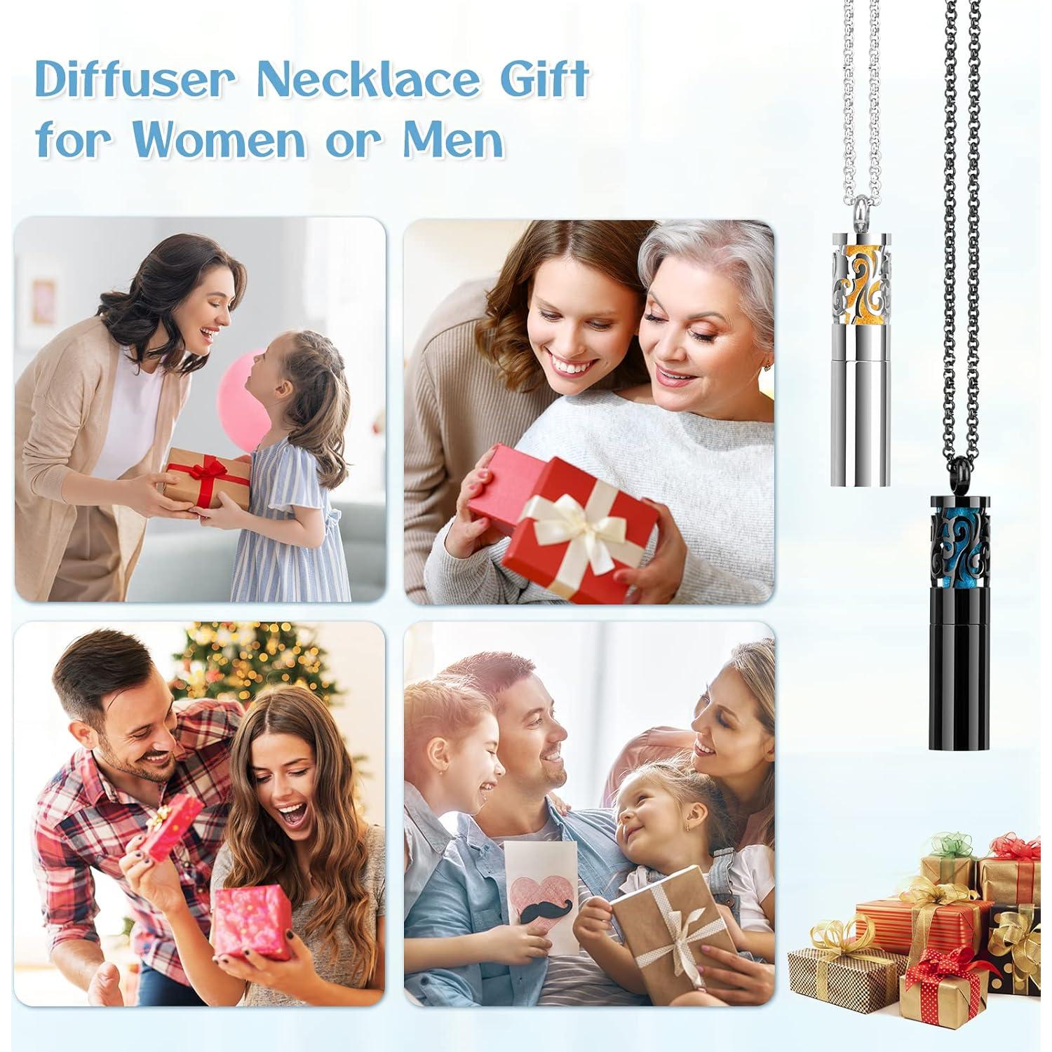 Collares Difusores de Aceite Esencial Maromalife 2PCS Acero Inoxidable