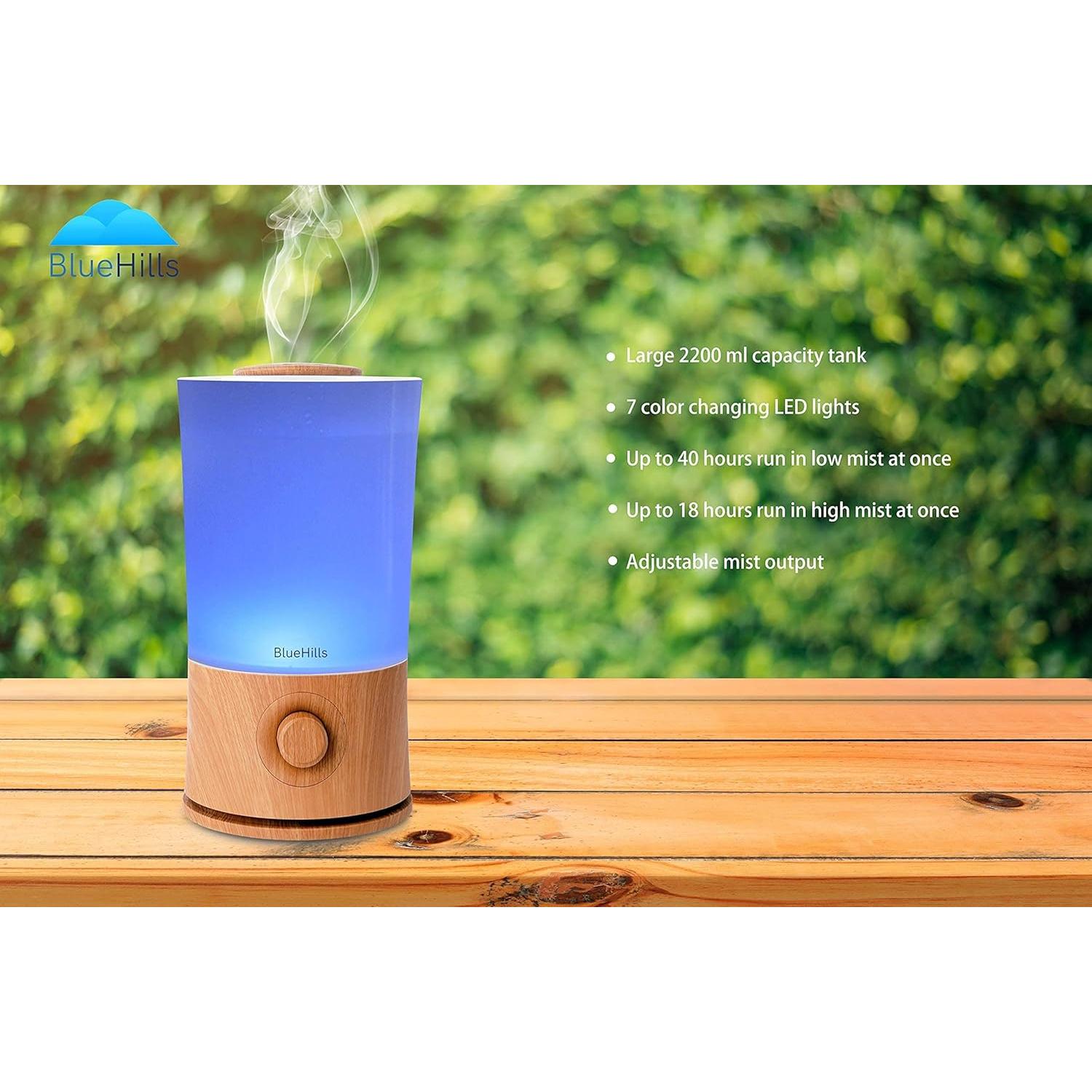 Difusor de Aceite Esencial BlueHills 2000 ML Madera Claro