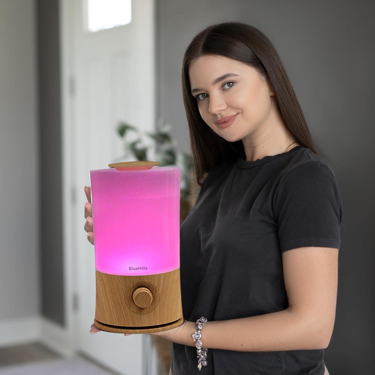 Difusor de Aceite Esencial BlueHills 2000 ML Madera Claro