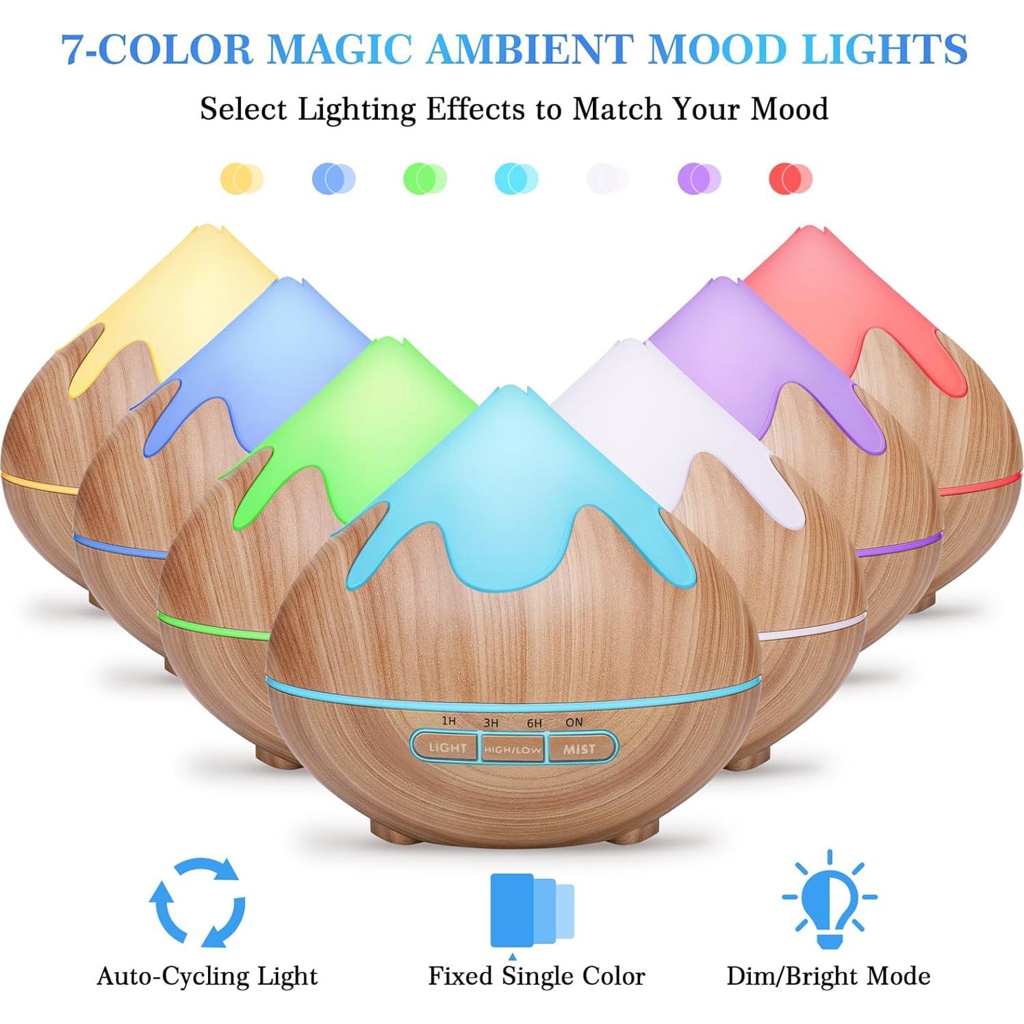 Difusor de Aromaterapia GLOXA 500ml con Control Remoto