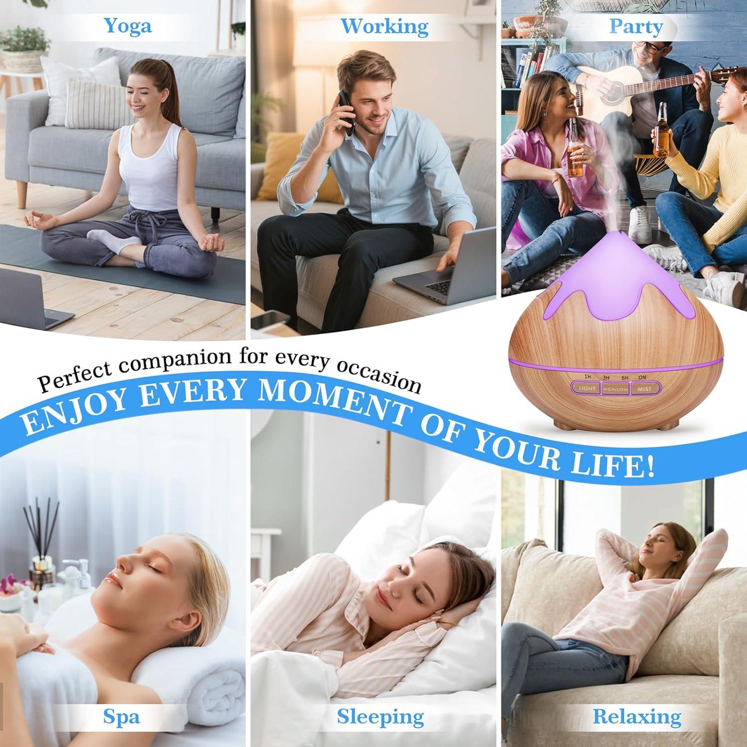 Difusor de Aromaterapia GLOXA 500ml con Control Remoto