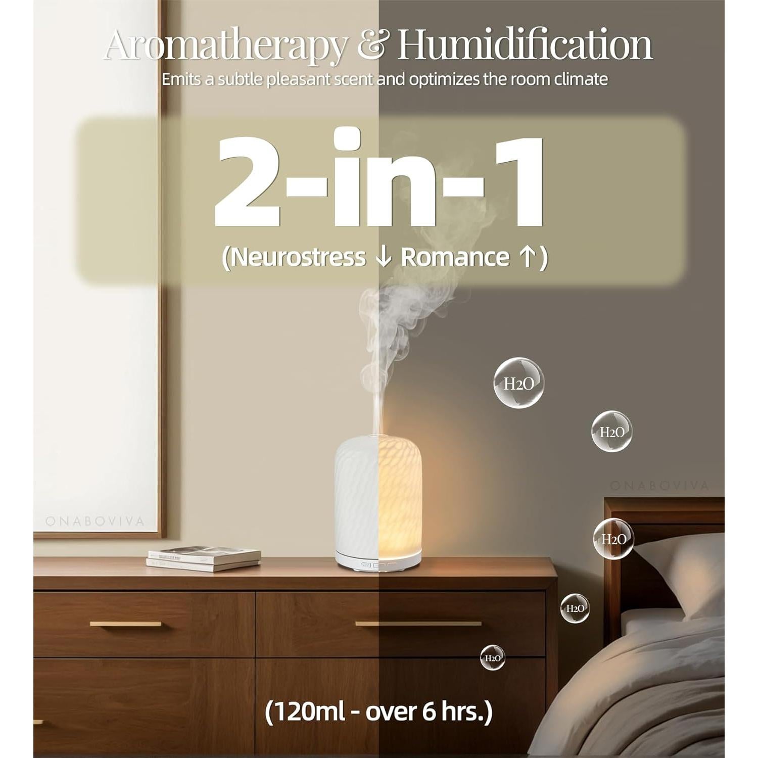 Difusor de Aromaterapia Onaboviva M53 120ml Cerámica Ripple