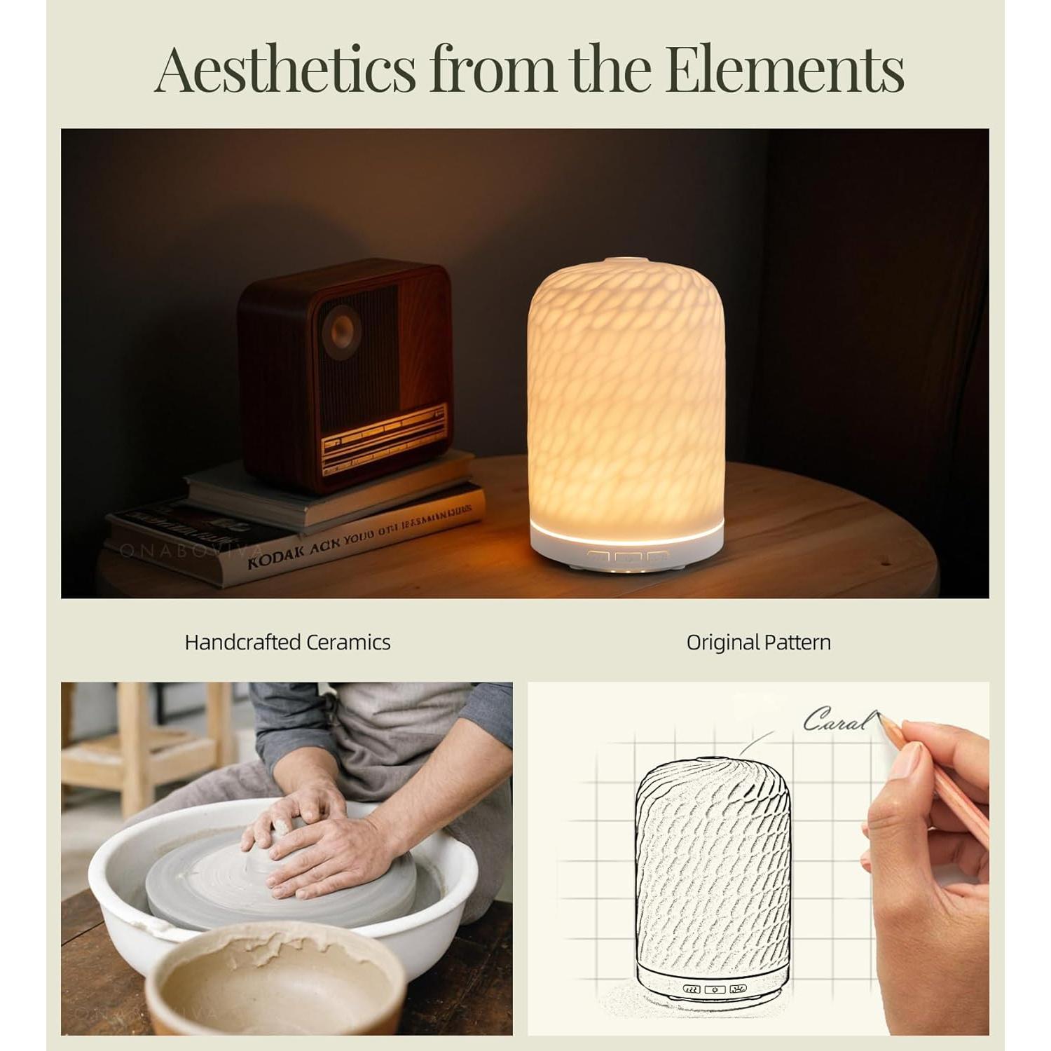 Difusor de Aromaterapia Onaboviva M53 120ml Cerámica Ripple