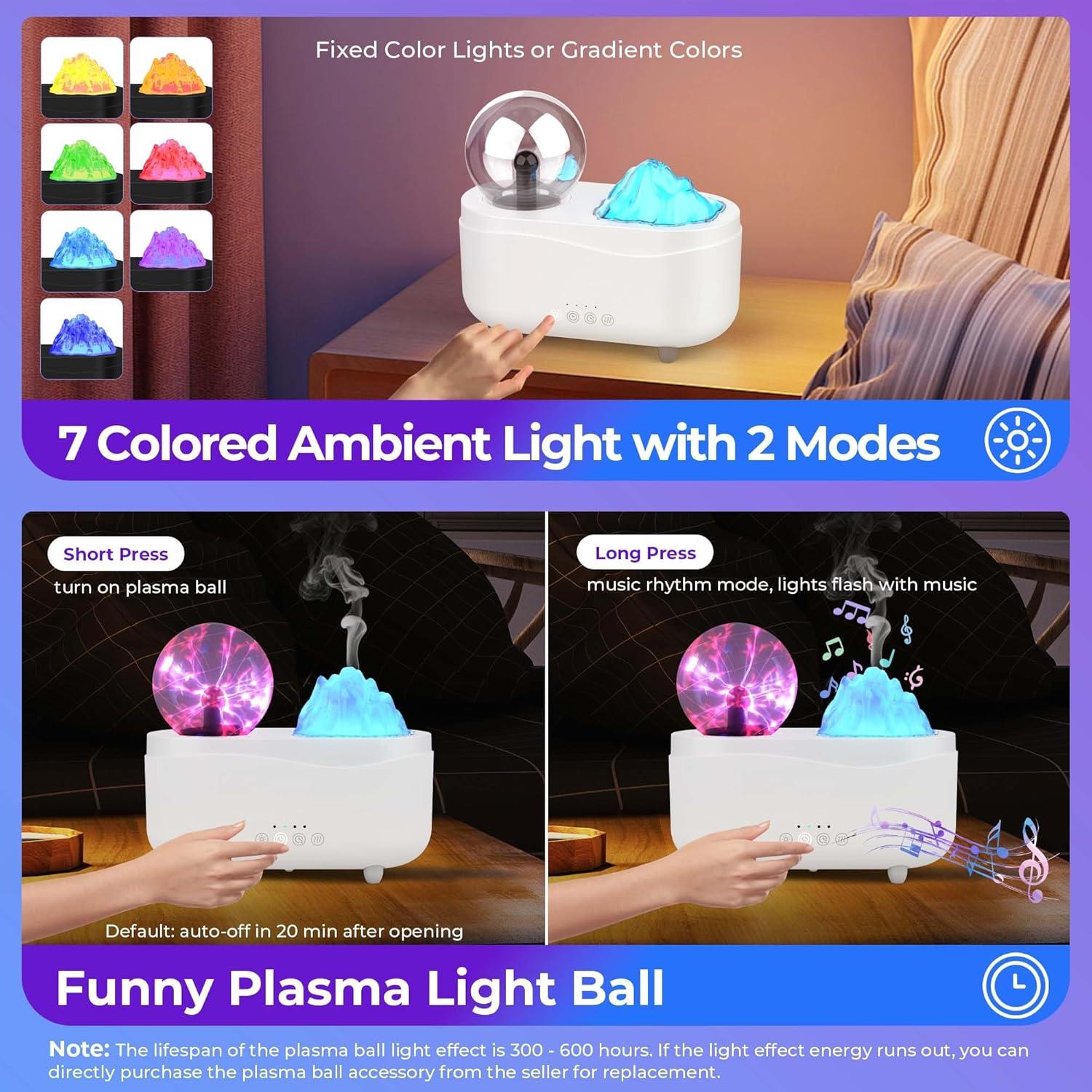 Difusor de Aceite Esencial Simfree 260ml con Altavoz y Luz LED