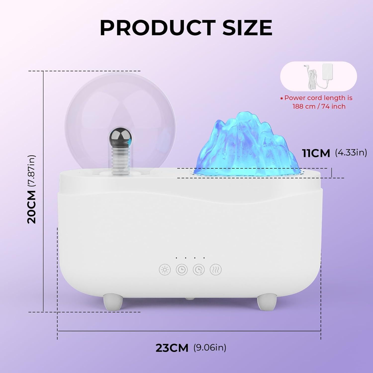 Difusor de Aceite Esencial Simfree 260ml con Altavoz y Luz LED