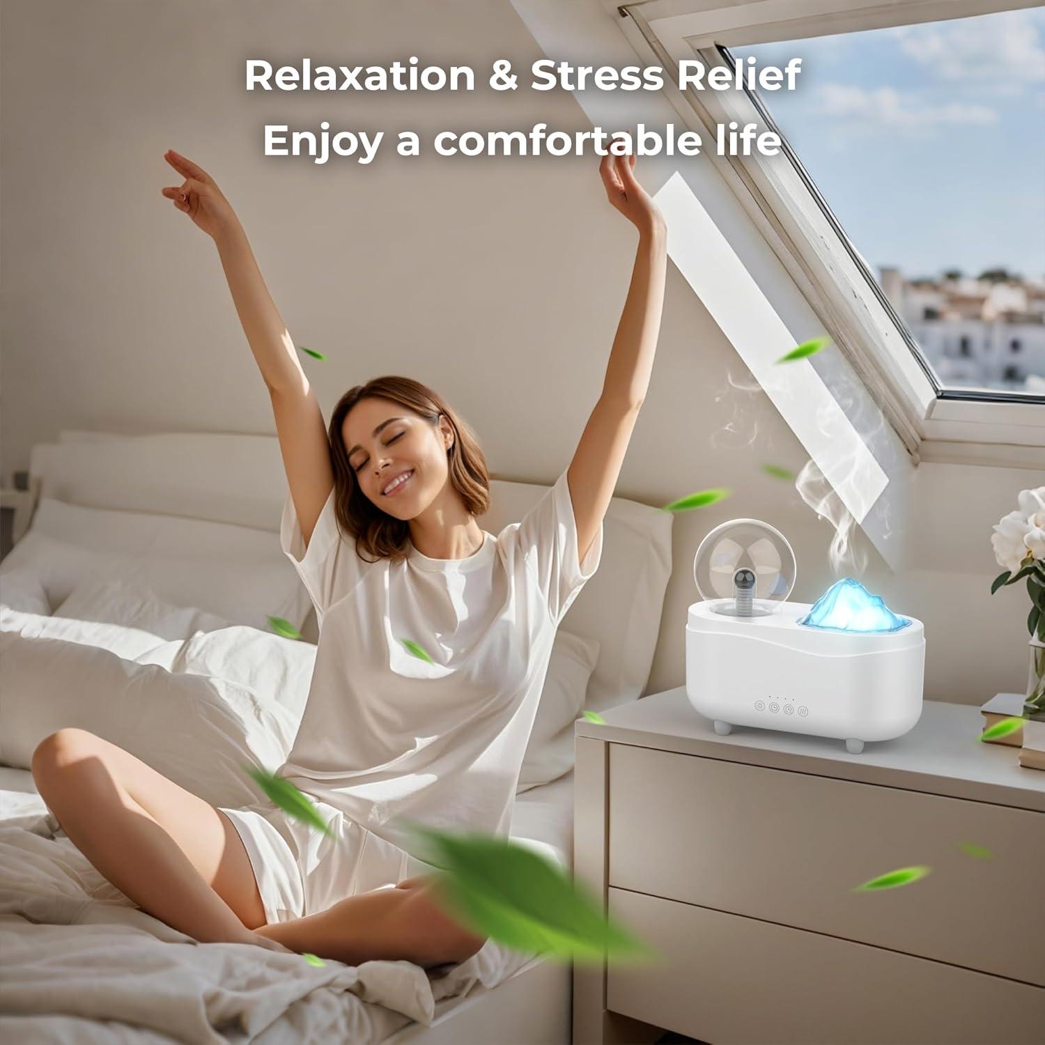 Difusor de Aceite Esencial Simfree 260ml con Altavoz y Luz LED