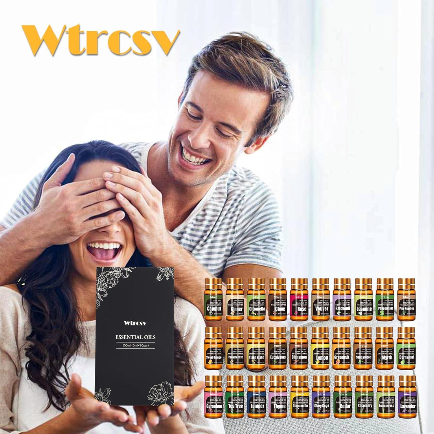 Juego de 30 Aceites Esenciales Wtrcsv para Aromaterapia 5 ml