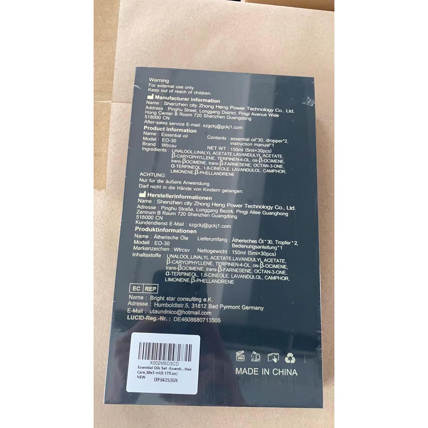 Juego de 30 Aceites Esenciales Wtrcsv para Aromaterapia 5 ml