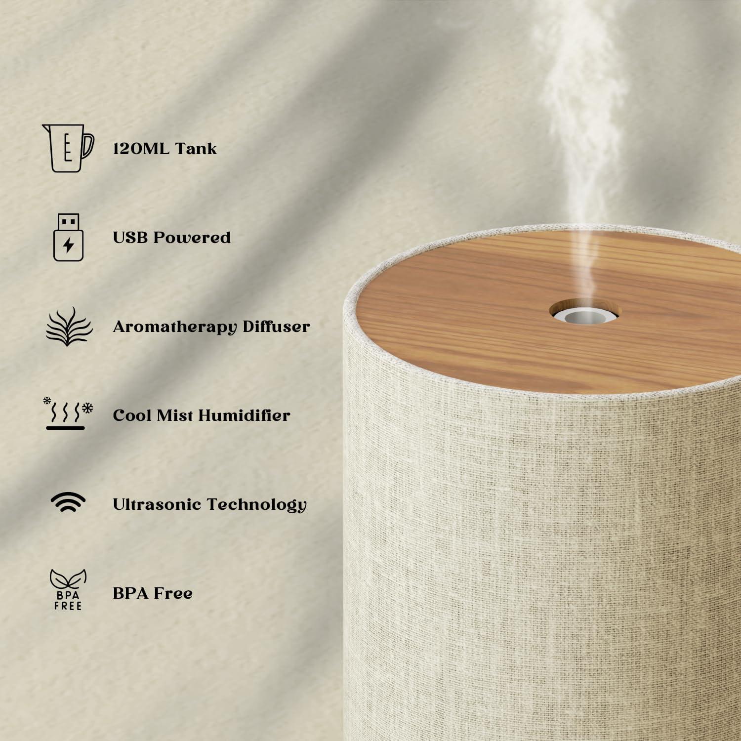 Difusor de Aceite Esencial SNOWSEN 120ml con Luz LED y Apagado Automático