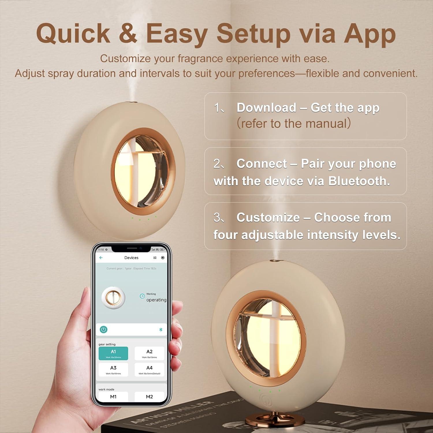 Difusor de Aceite Esencial Gumnay 120ML con Control Bluetooth