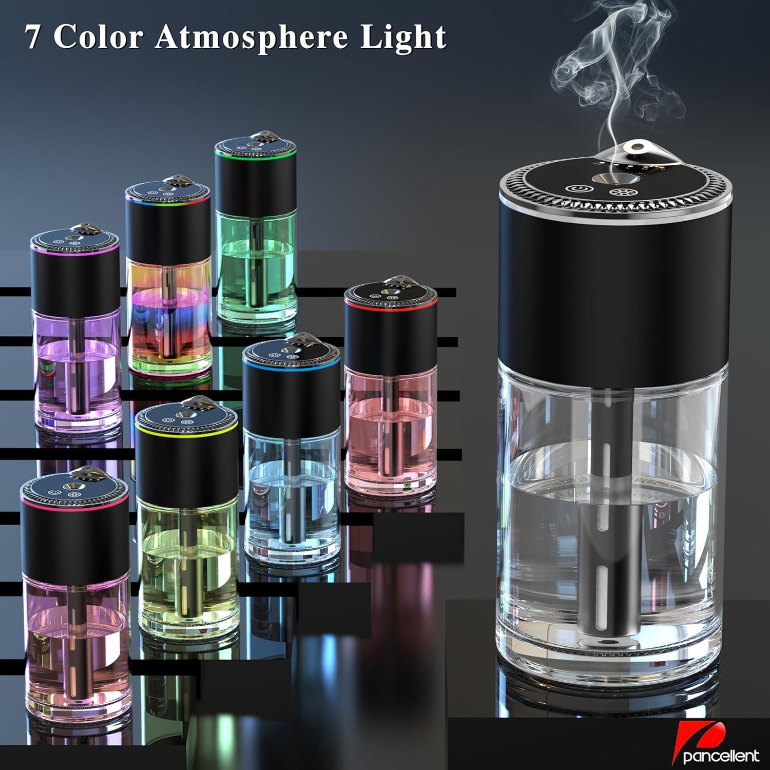 Difusor de Aceite Esencial Pancellent 250ml Negro con Luz