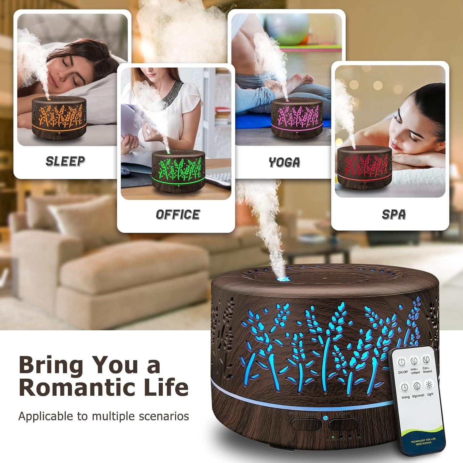 Difusor de Aceites Esenciales Dongzhen 600ml con Control Remoto