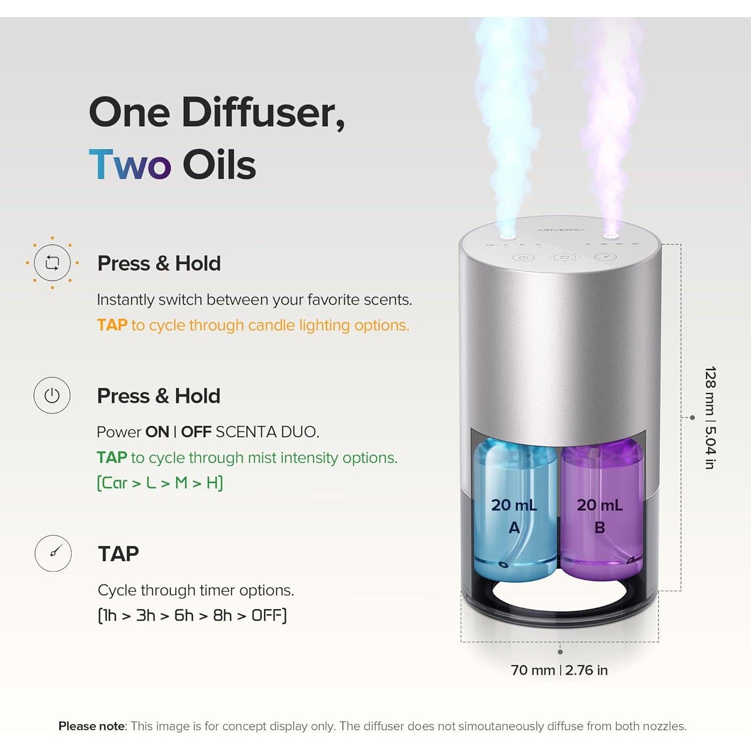 Difusor de Aceite Esencial Airversa Scenta DUO Gris Hierro