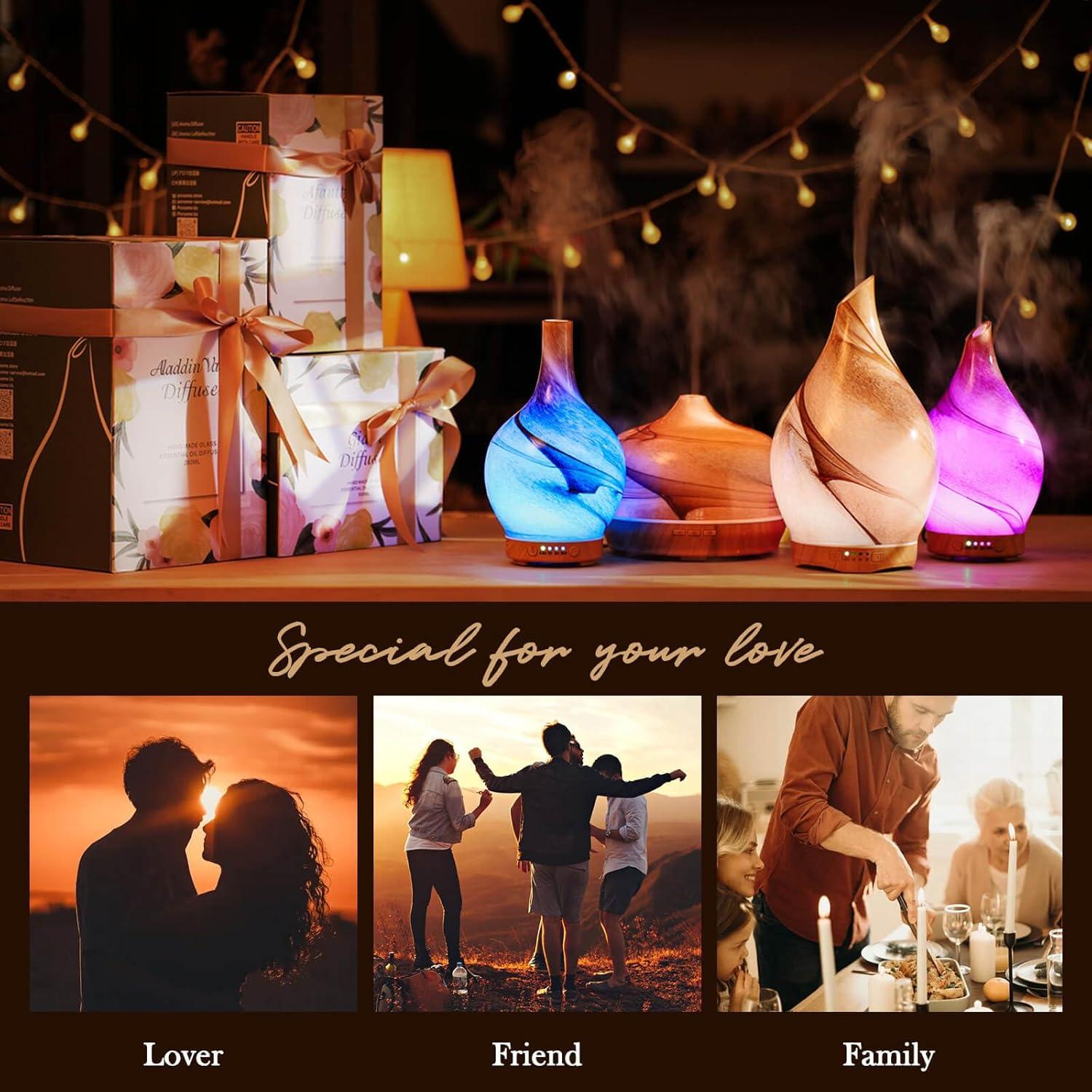 Difusor de Aceite Esencial Porseme 150ml Vidrio Ultrasonido