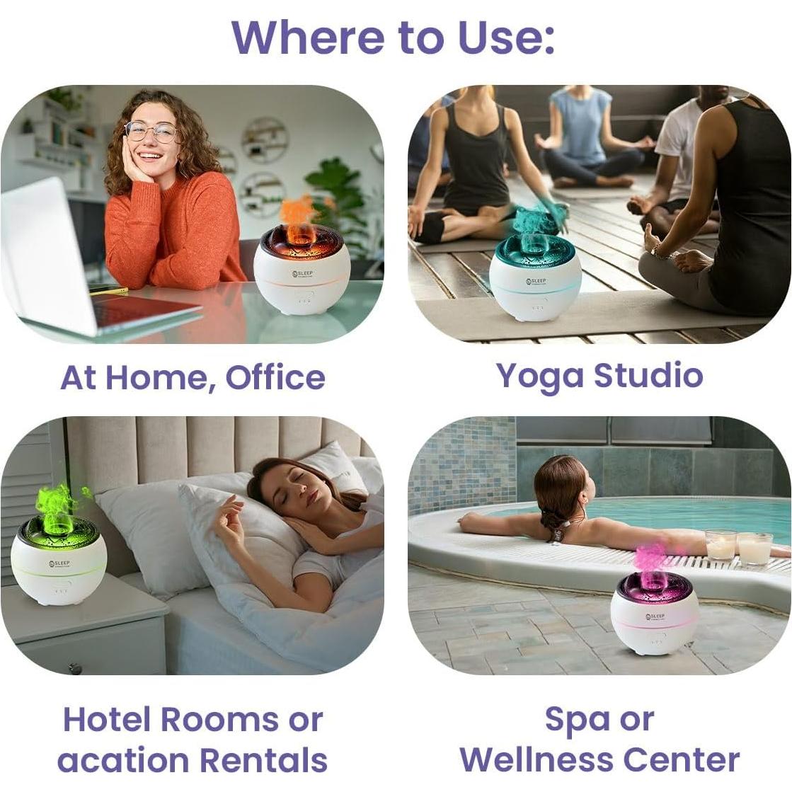 Difusor de Aceite Esencial Sleep Connection Volcán 360ml LED