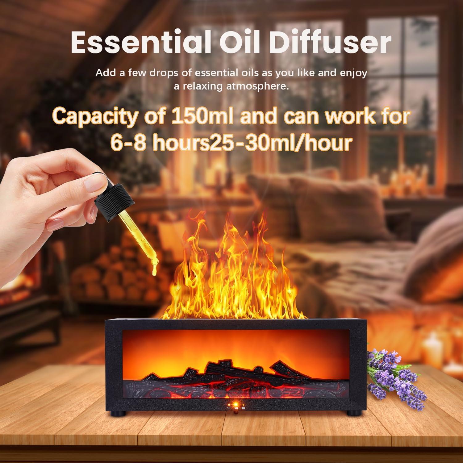 Difusor de Aromaterapia FHNUVB 4 en 1 con Llama Realista