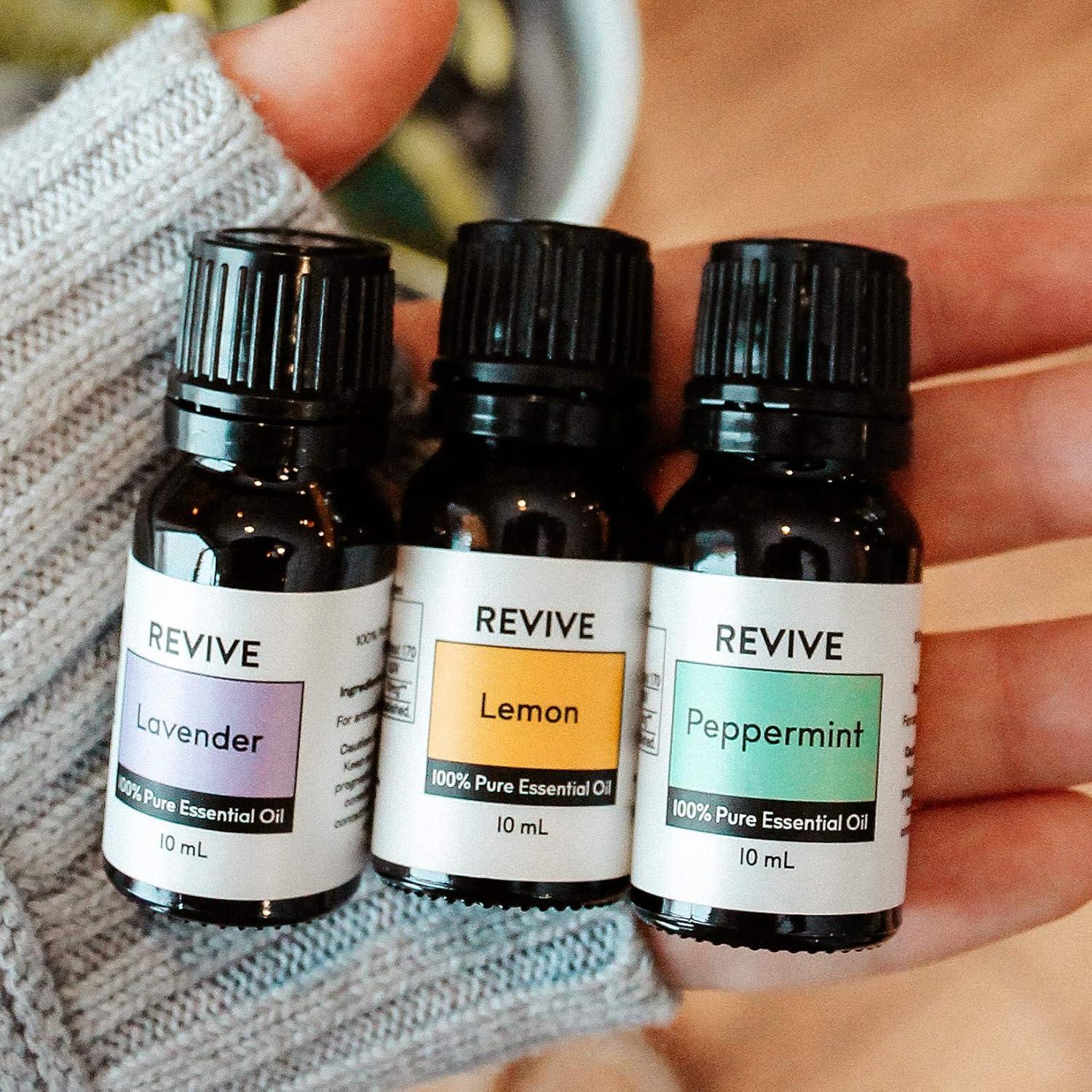 Kit de 3 Aceites Esenciales REVIVE - Lavanda, Limón, Menta 10ml