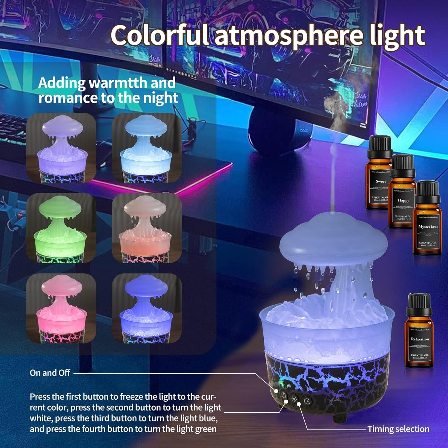 Difusor de Aceite Esencial BOHOFAM Negro 230ml 12h Aromaterapia