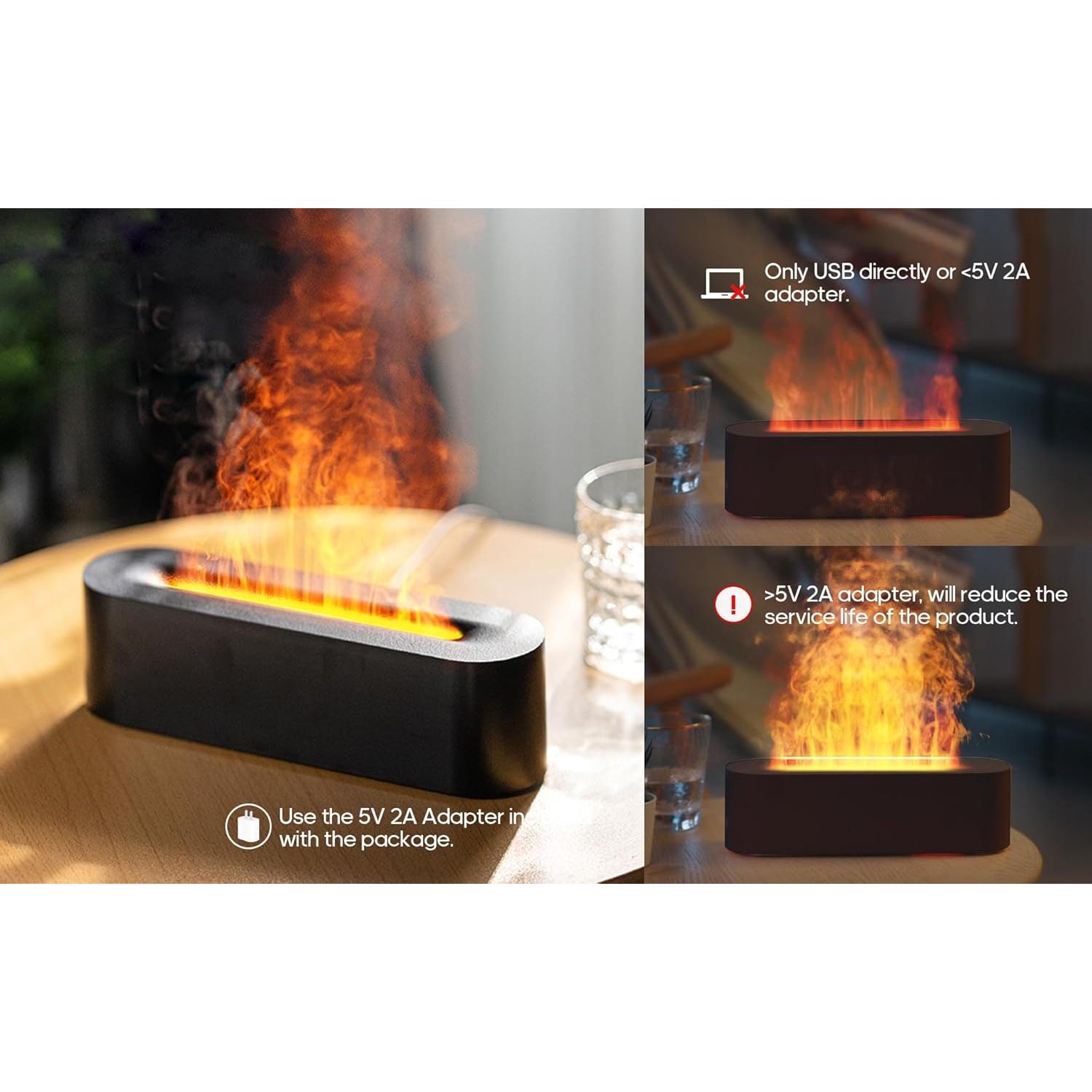 Difusor de Aceite Esencial Rican Negro 150ml con Luz LED