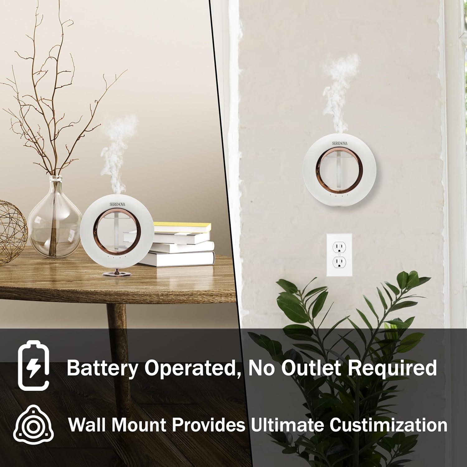 Difusor de Aromaterapia Serenova - Inalámbrico 120ml, Blanco