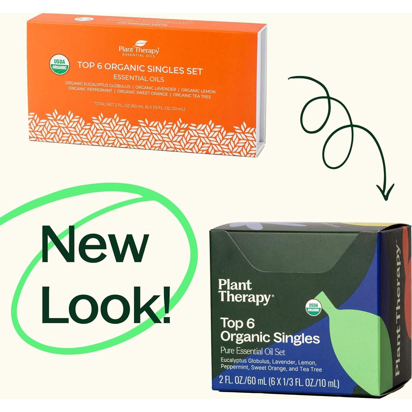 Juego de 6 Aceites Esenciales Orgánicos Plant Therapy 10 mL