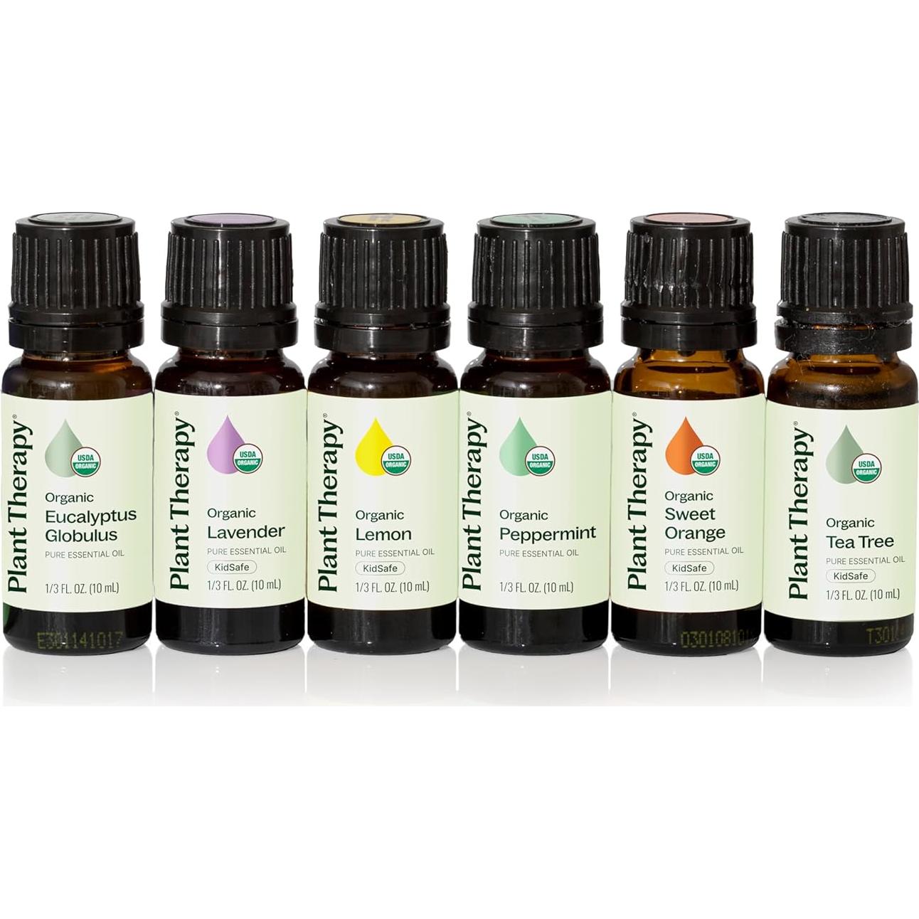 Juego de 6 Aceites Esenciales Orgánicos Plant Therapy 10 mL