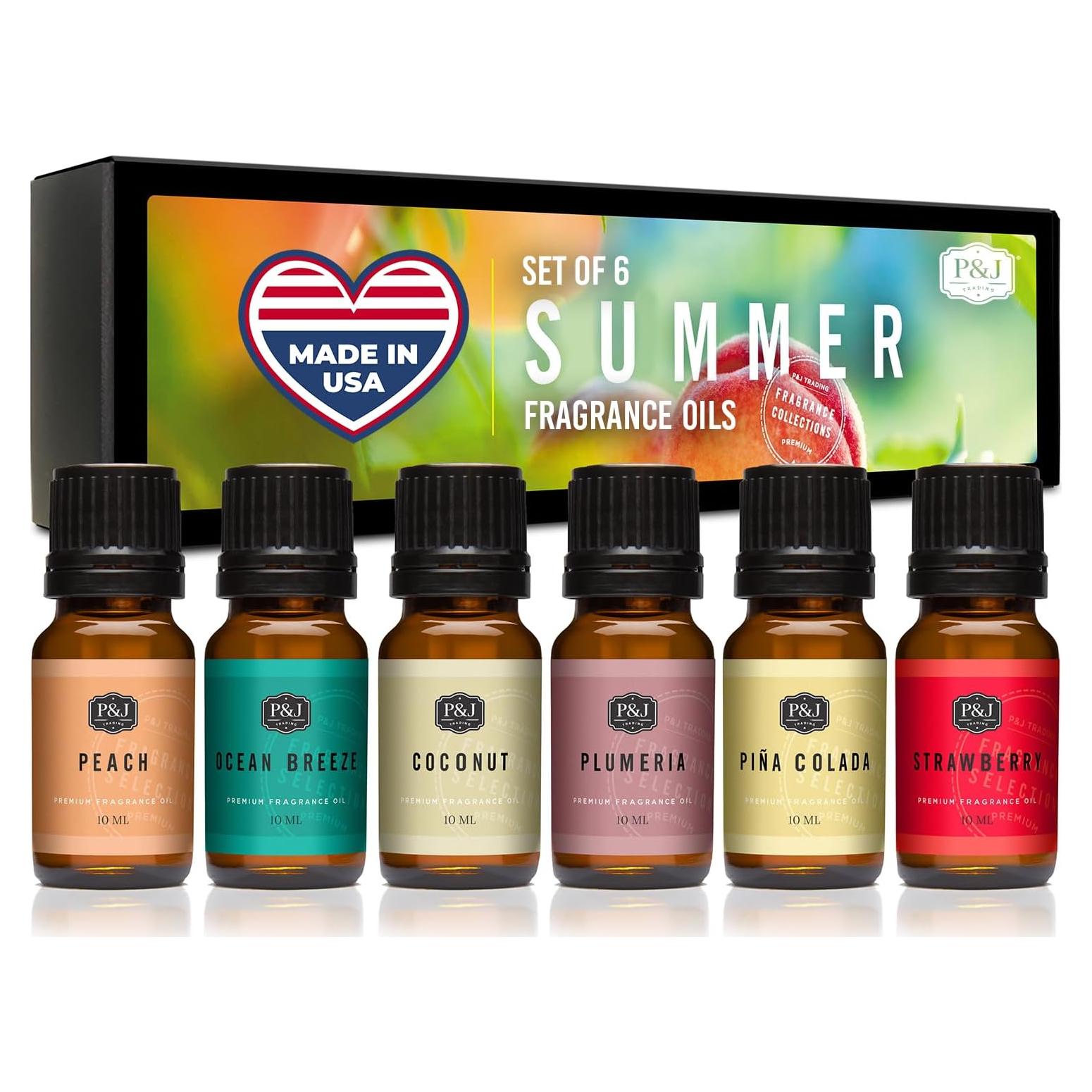Conjunto de 6 Aceites Aromáticos P&J Trading 10ml - Verano