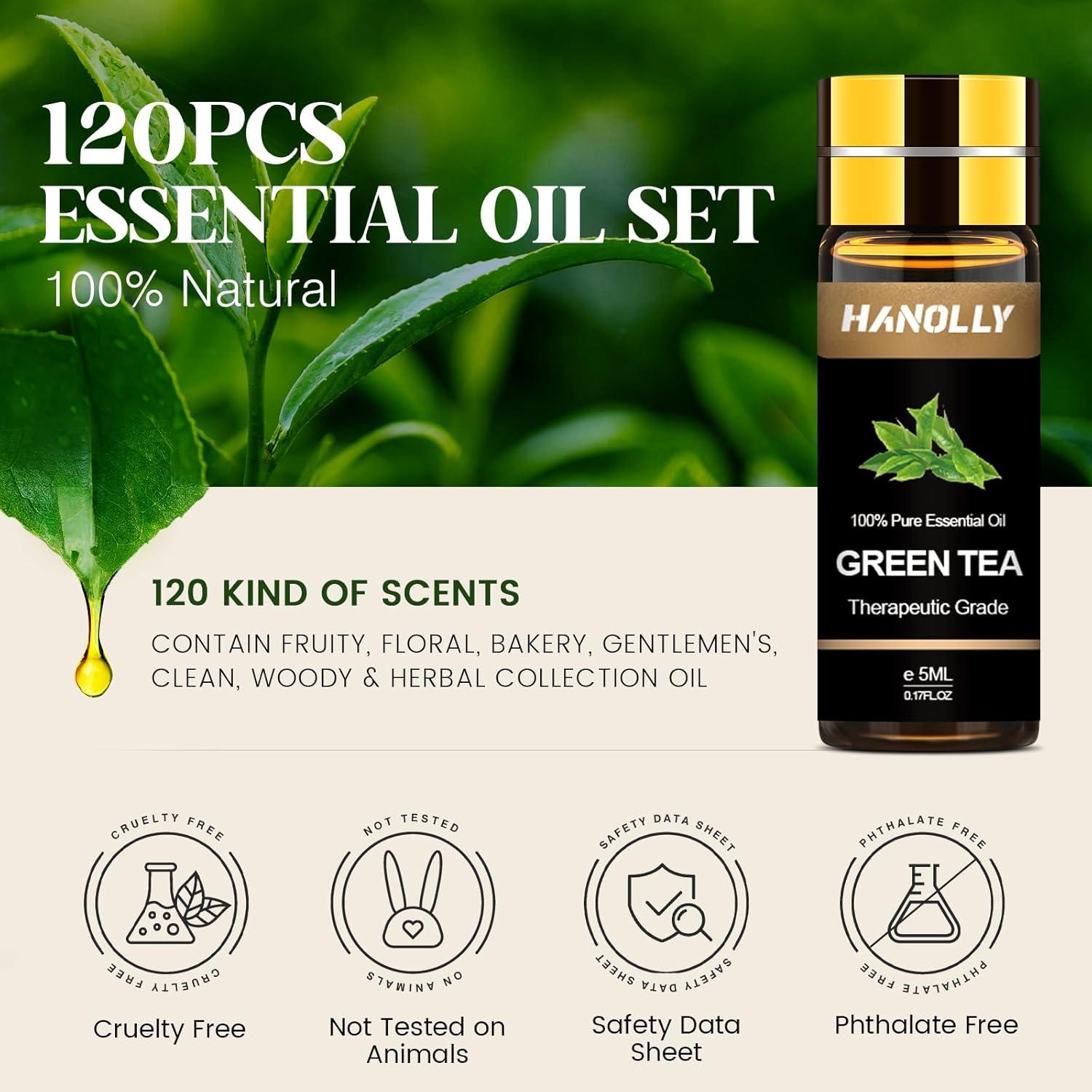 Juego de 120 Aceites Esenciales 5ml Hanolly para Aromaterapia